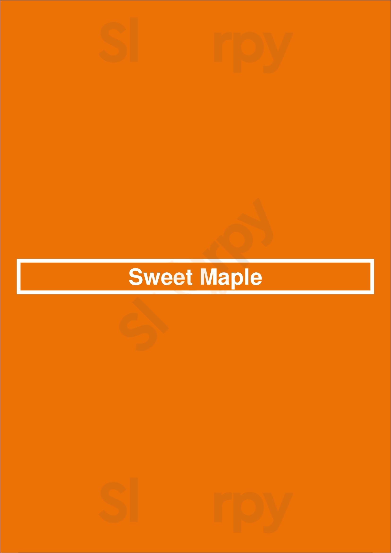 Sweet Maple San Francisco Menu - 1