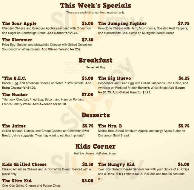 The Grilled Cheese Grill Portland Menu - 1