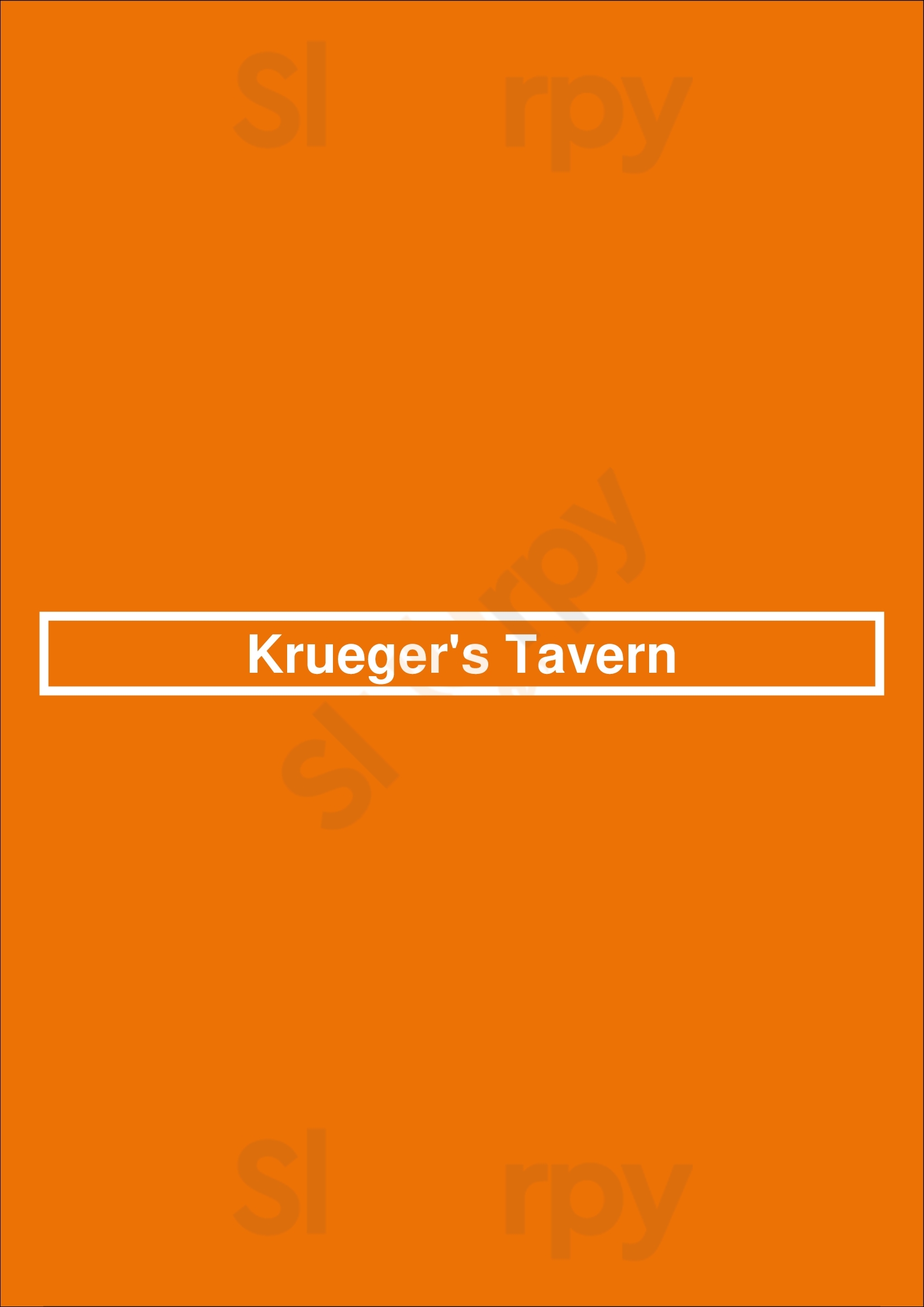 Krueger's Tavern Cincinnati Menu - 1