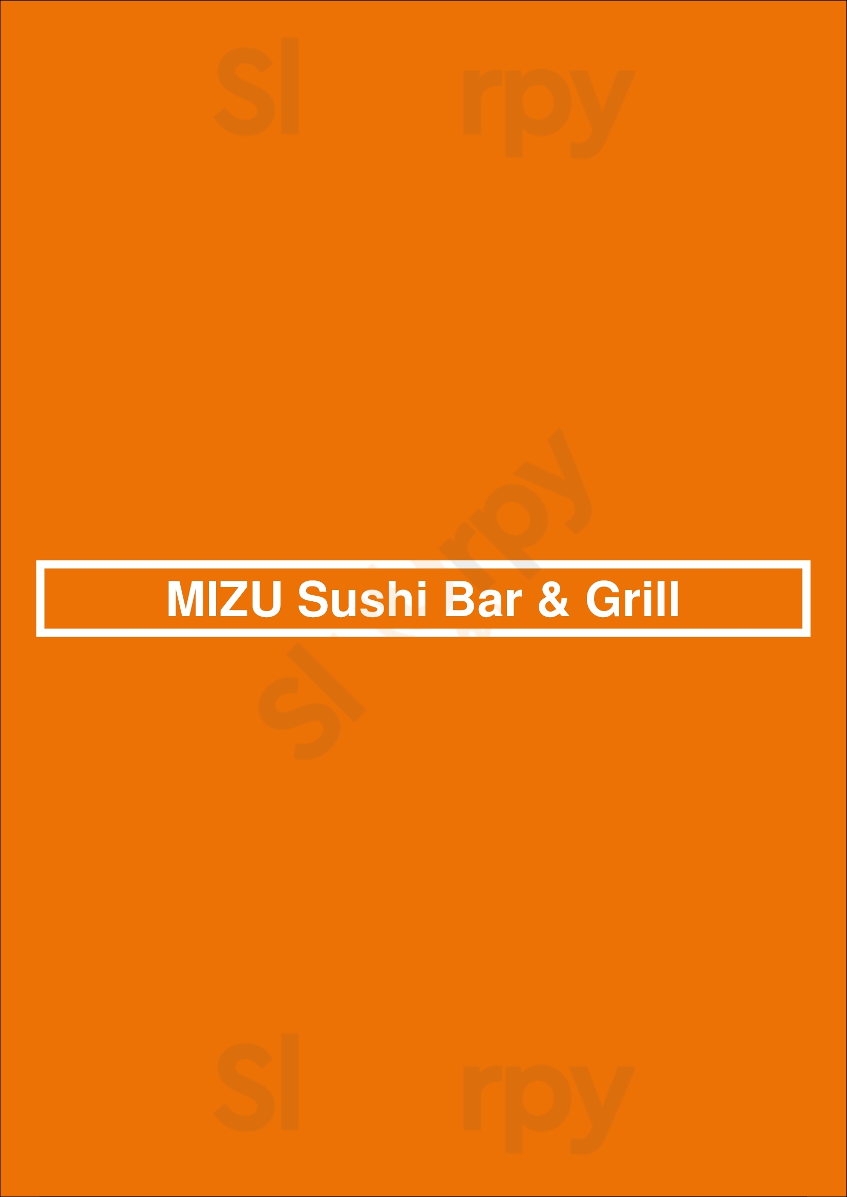 Mizu Sushi Bar & Grill San Jose Menu - 1