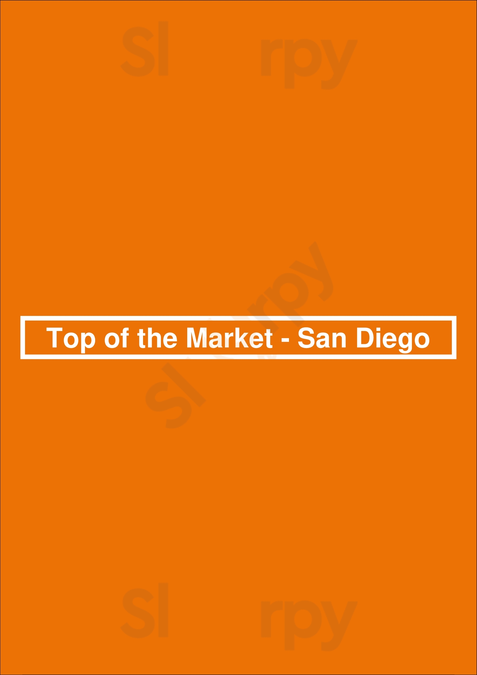Top Of The Market - San Diego San Diego Menu - 1