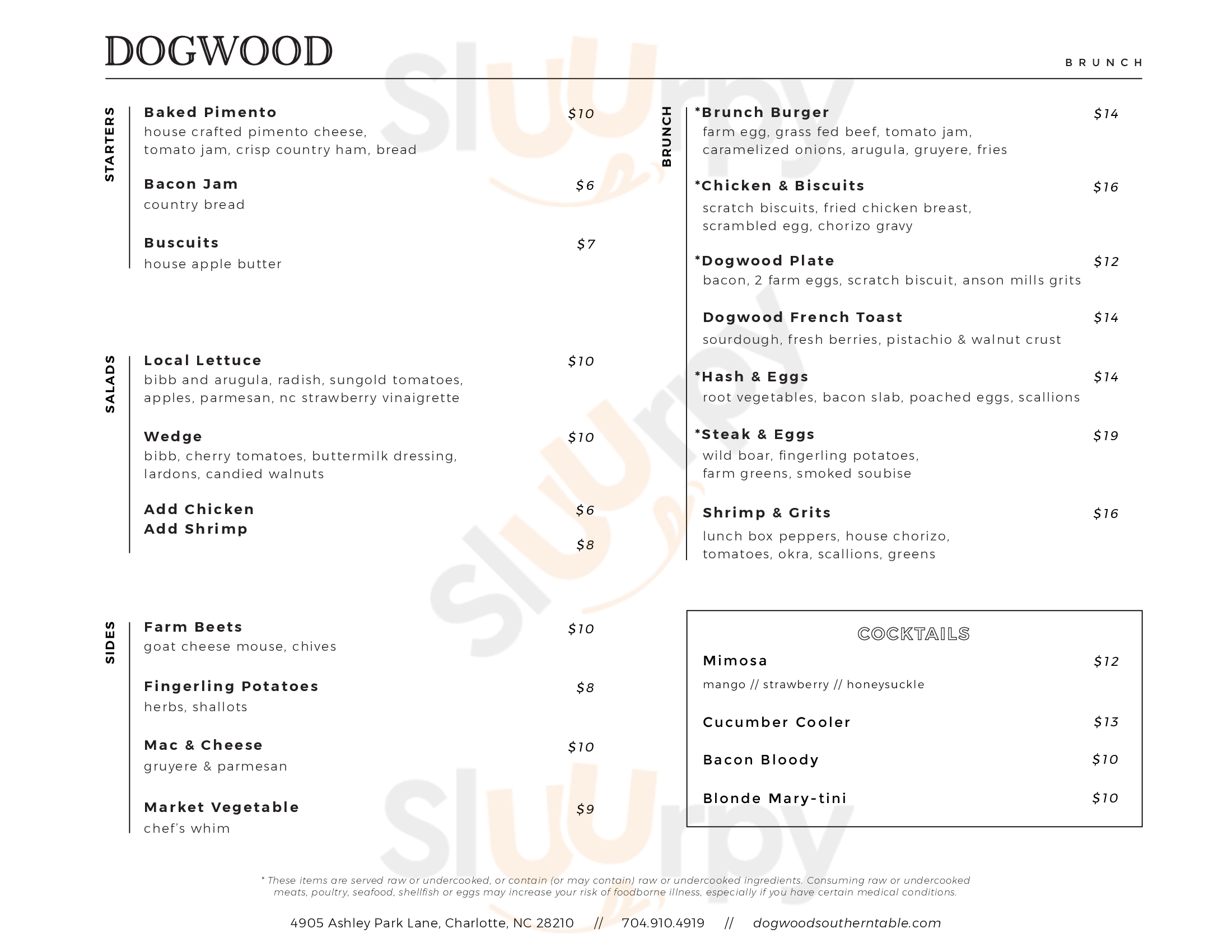 Dogwood Southern Table And Bar Charlotte Menu - 1