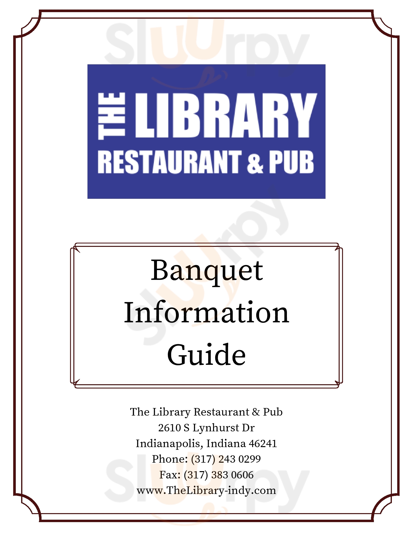 Main Menu - The Library Restaurant And Pub