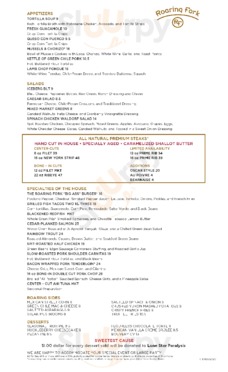 Roaring Fork menu