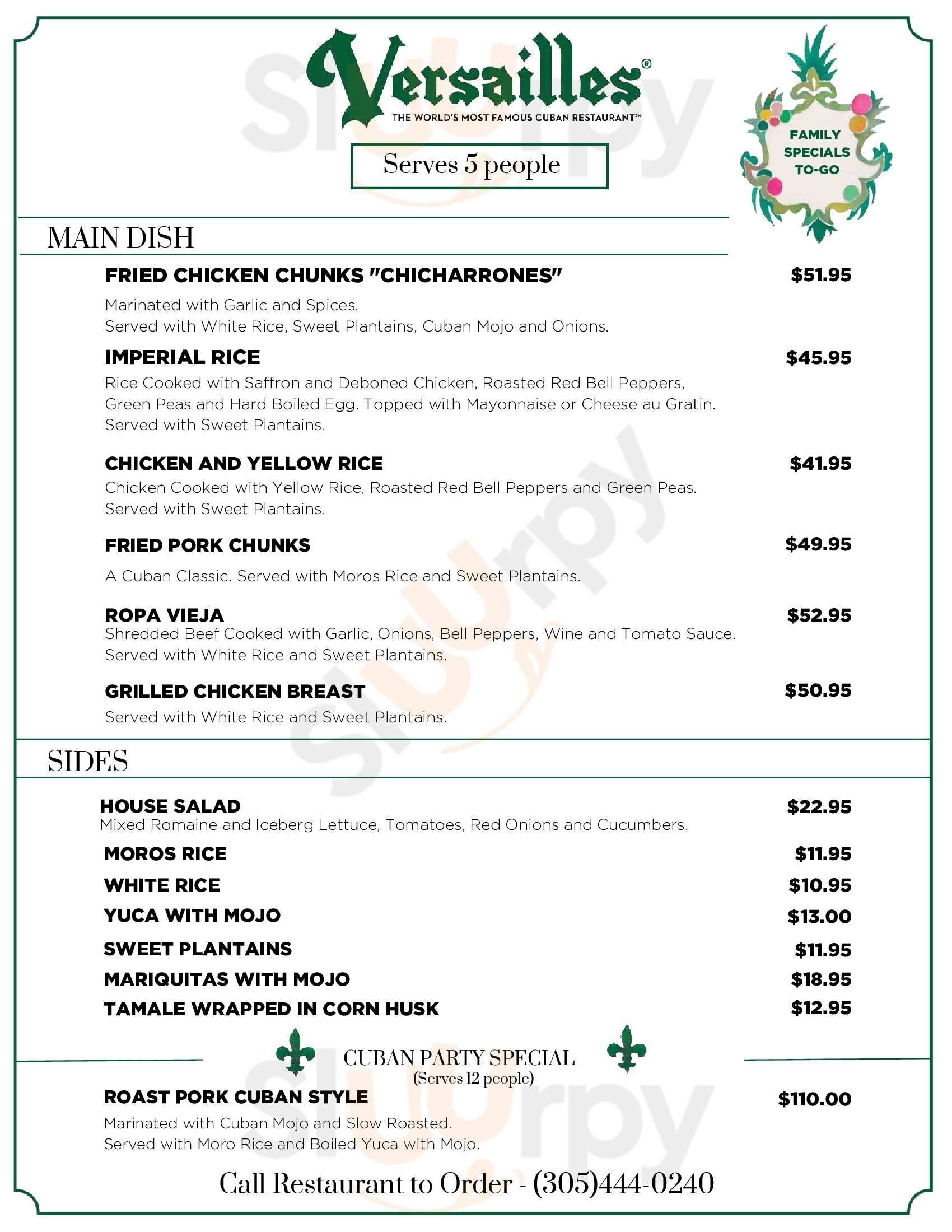 Versailles Bakery Miami Menu - 1
