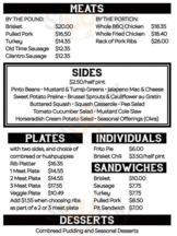 The Slow Bone menu