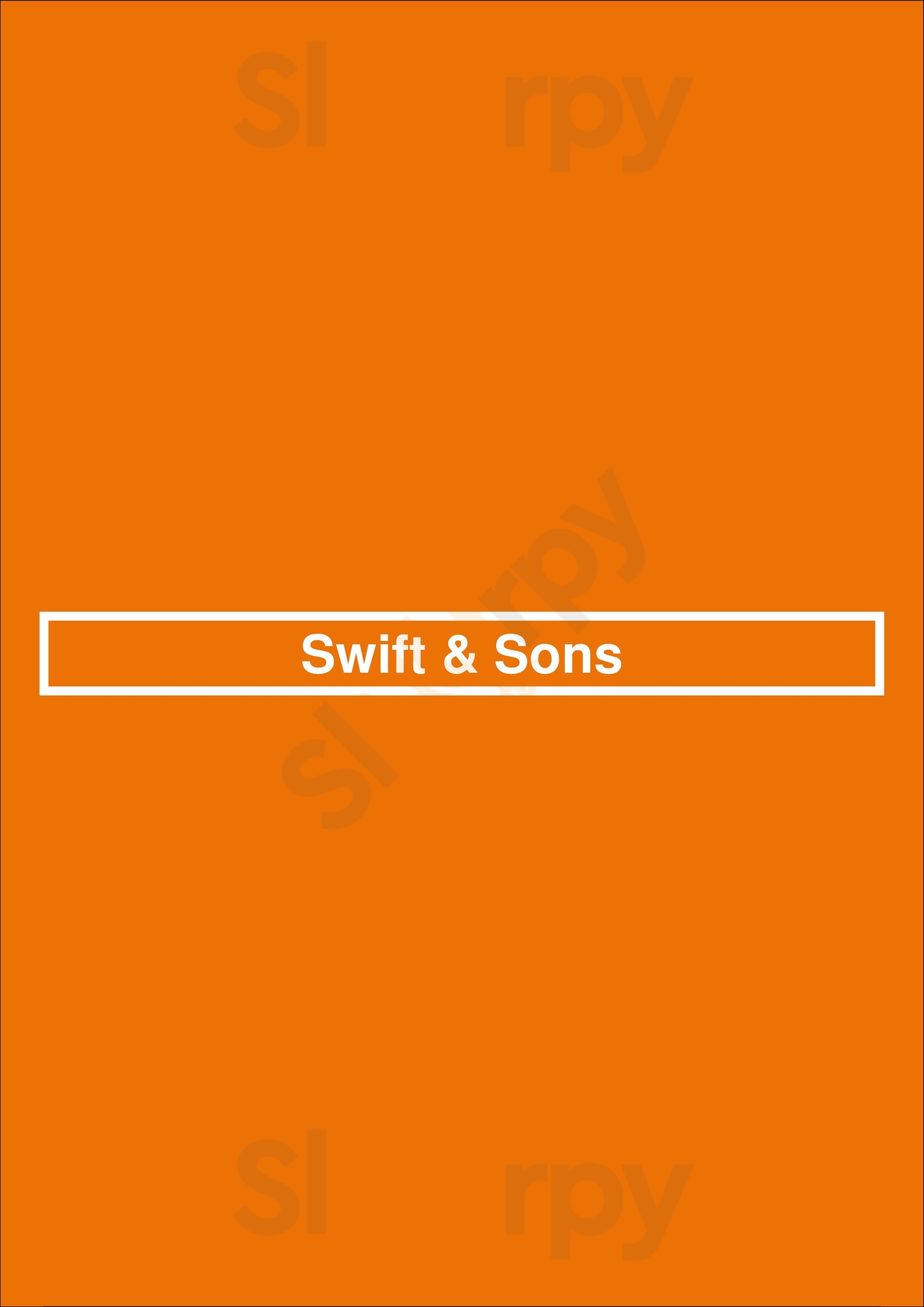 Swift & Sons Chicago Menu - 1