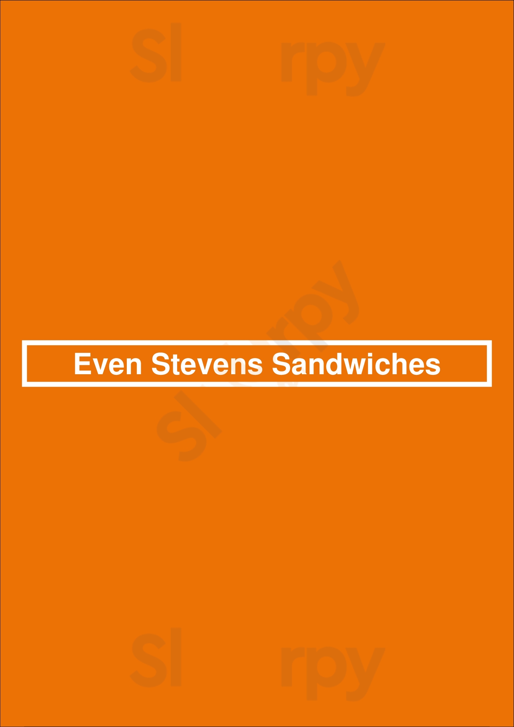 Even Stevens Sandwiches Salt Lake City Menu - 1