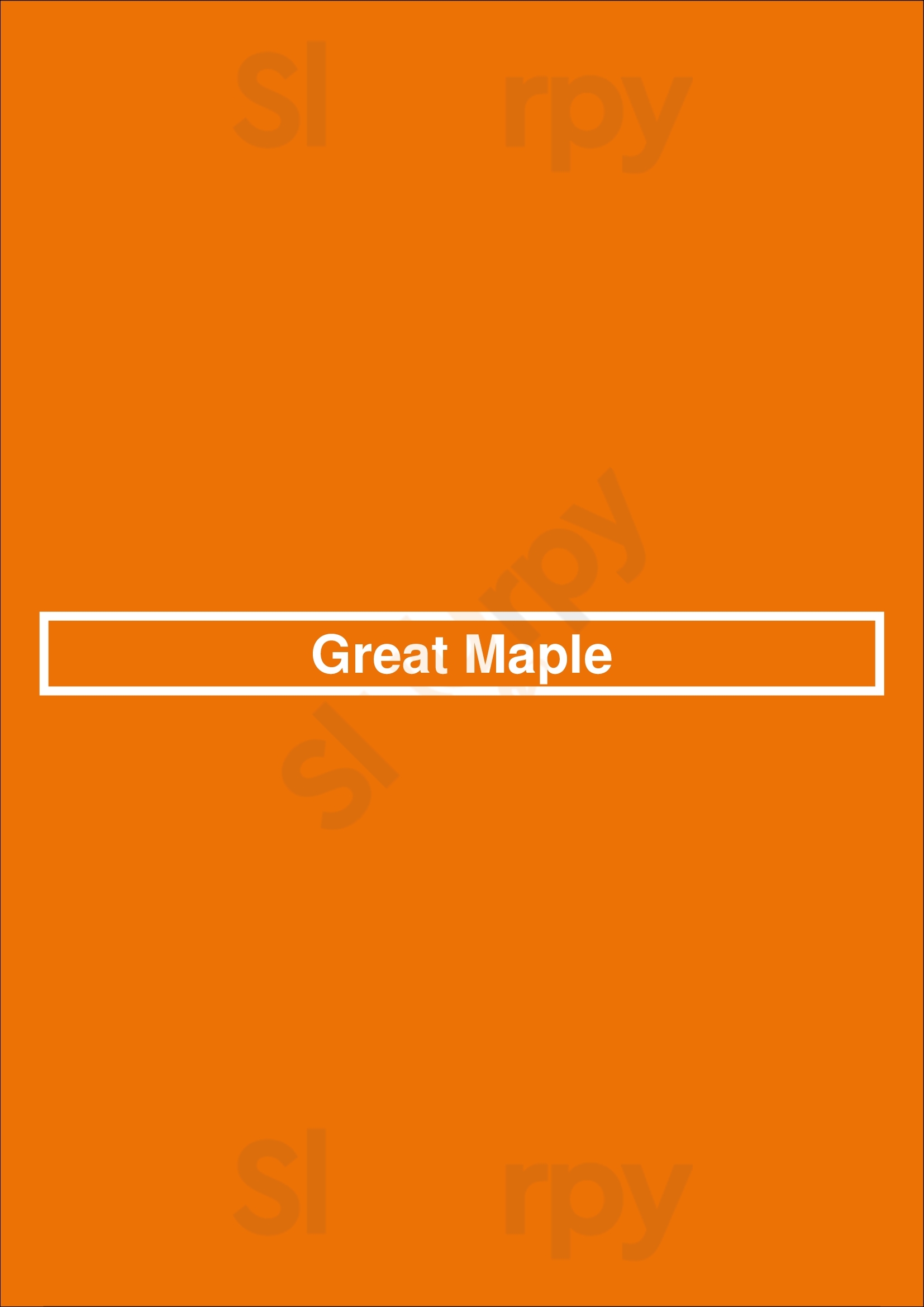 Great Maple - Hillcrest San Diego Menu - 1