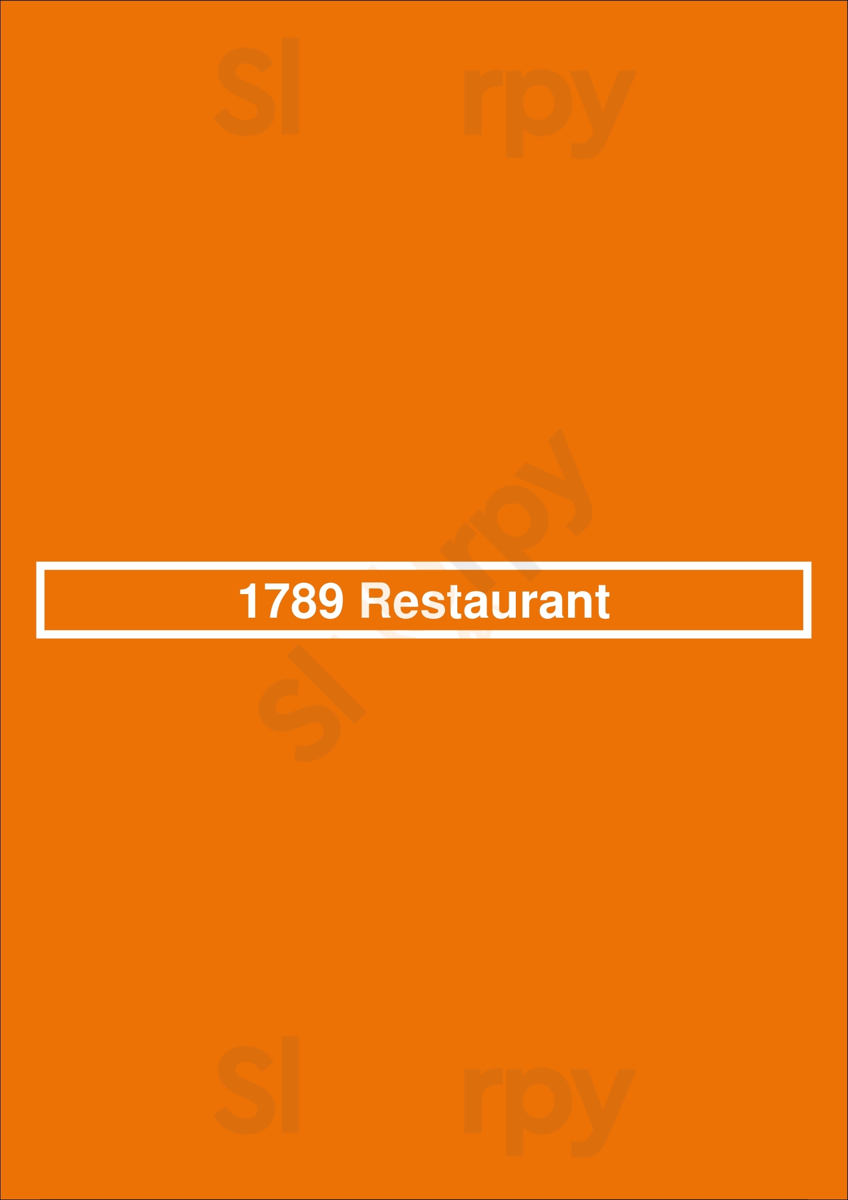 1789 Restaurant & Bar Washington DC Menu - 1