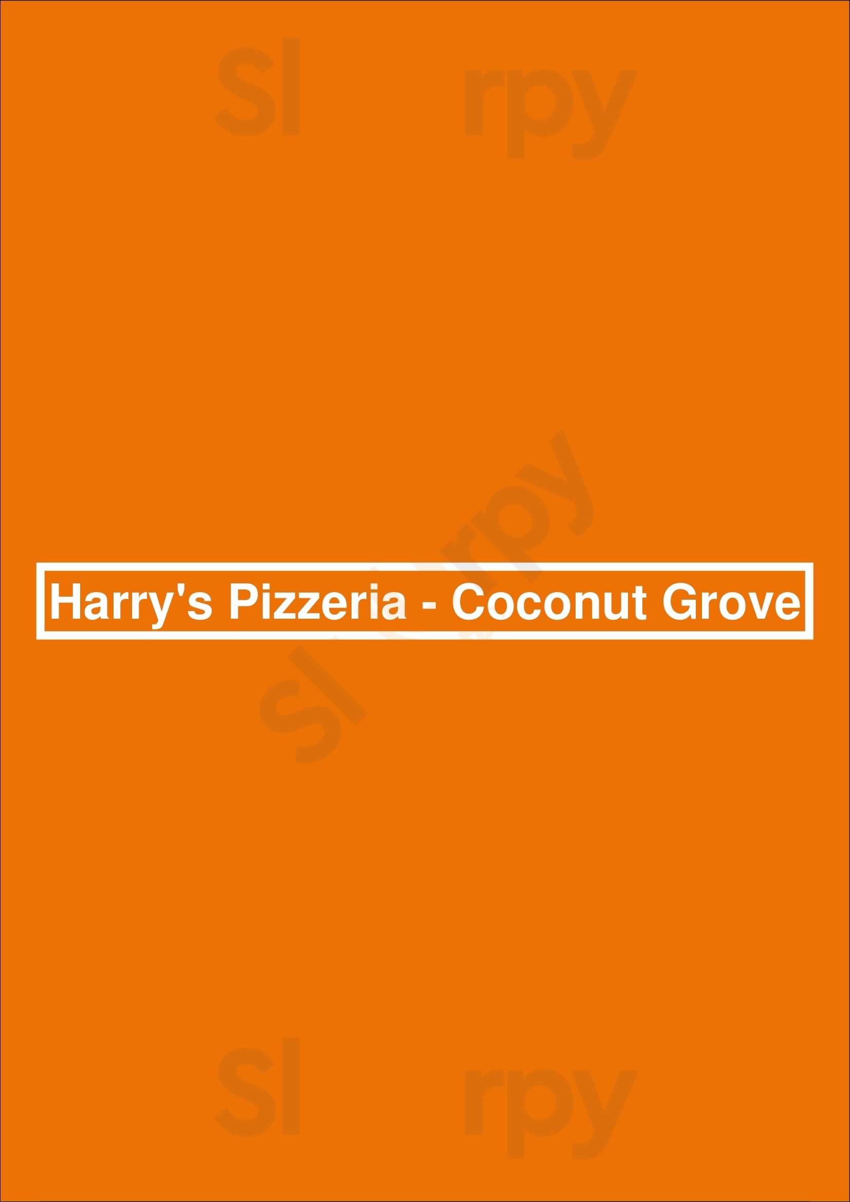 Harry's Pizzeria - Coconut Grove Miami Menu - 1