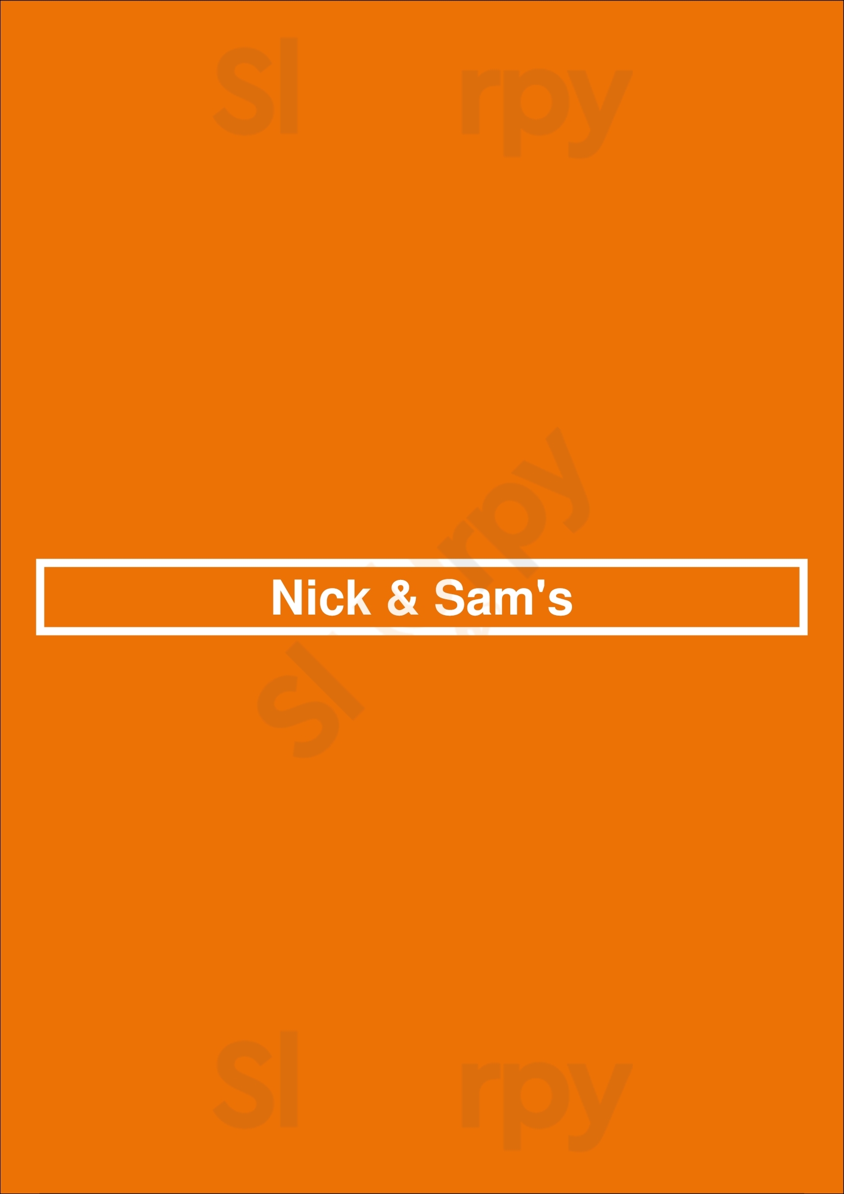 Nick & Sam's Dallas Menu - 1