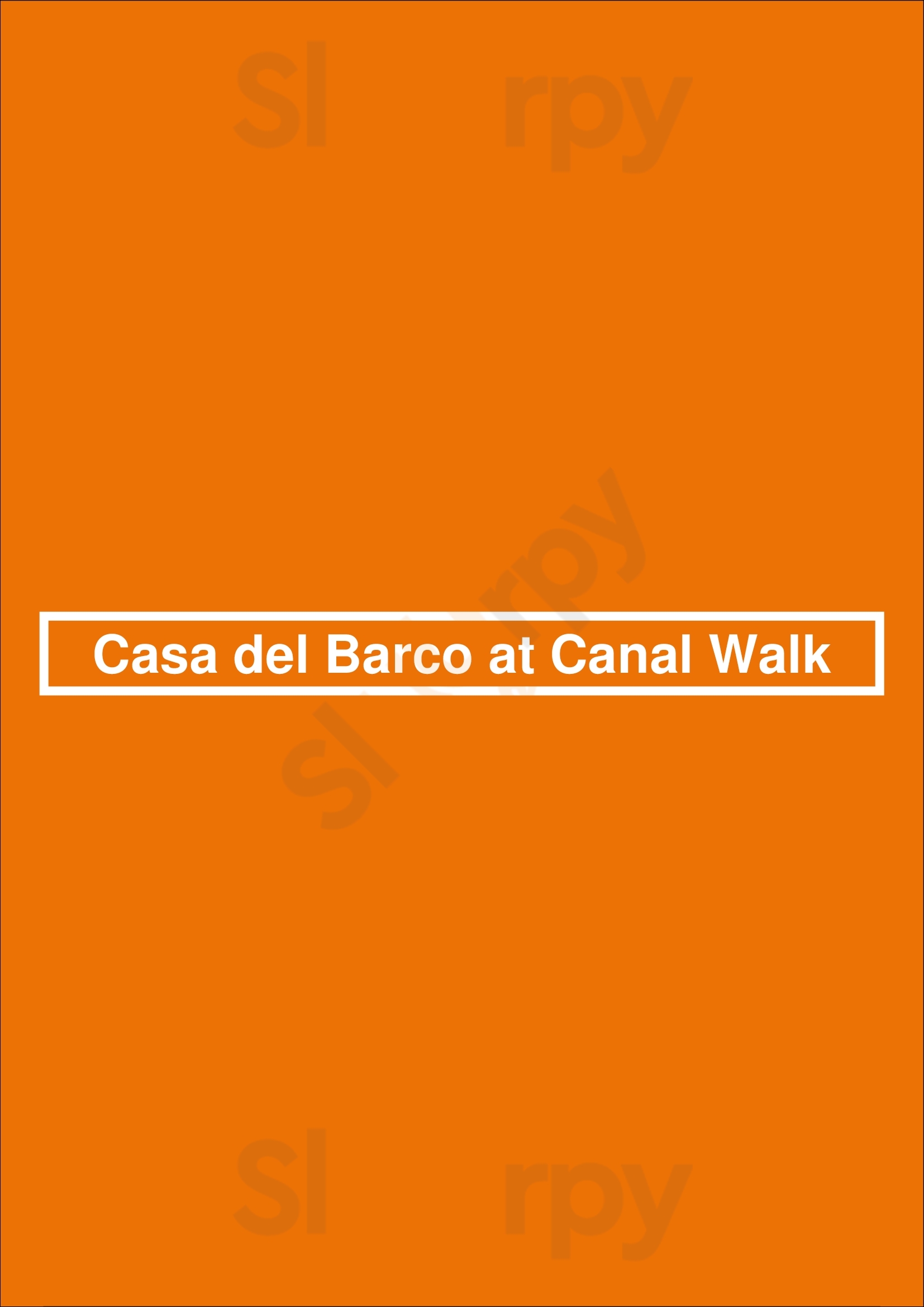 Casa Del Barco - Canal Walk Richmond Menu - 1
