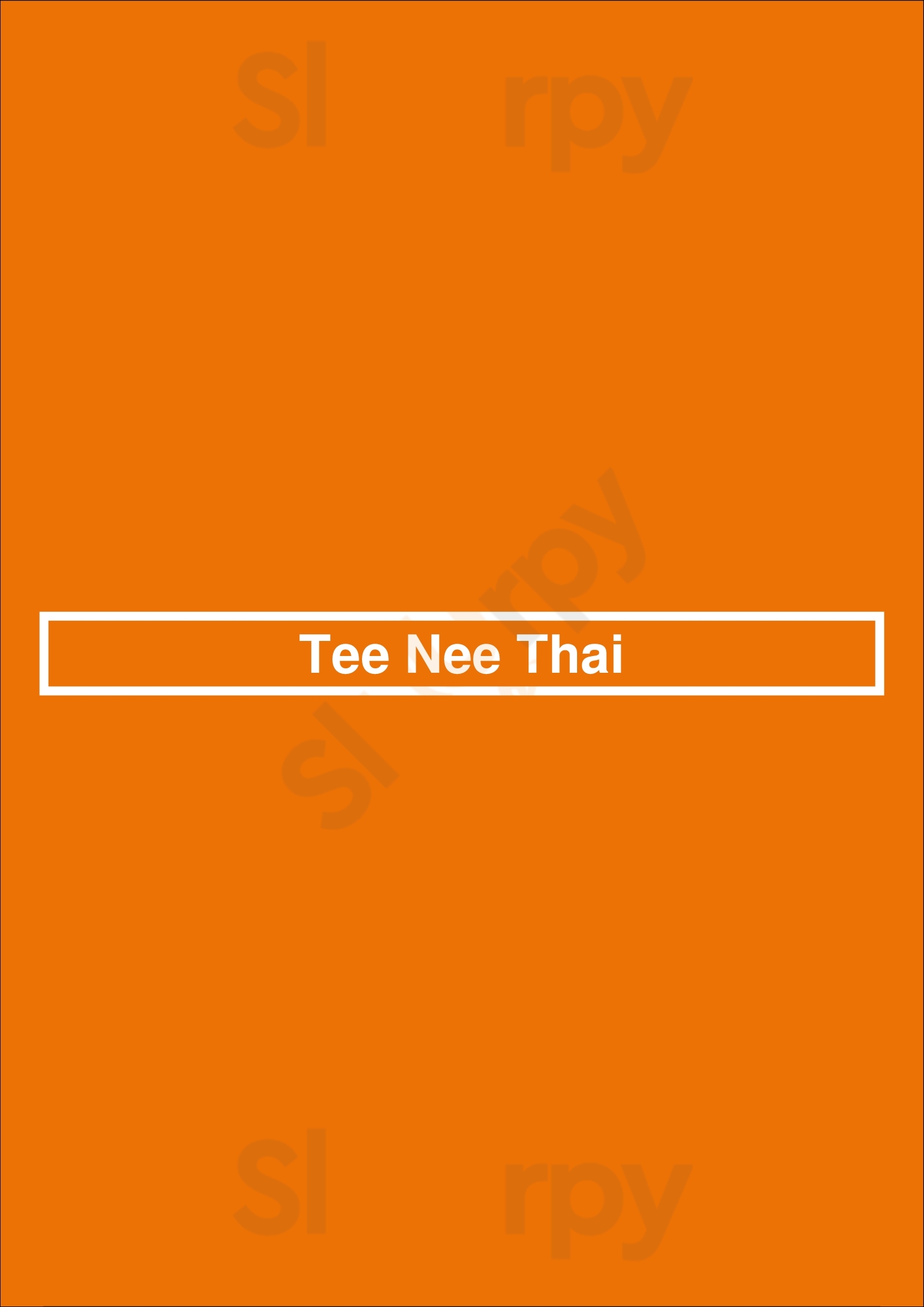Tee Nee Thai San Jose Menu - 1