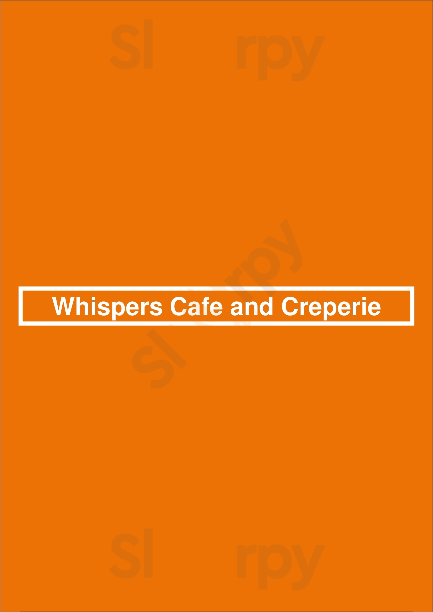 Whispers Cafe And Creperie San Jose Menu - 1