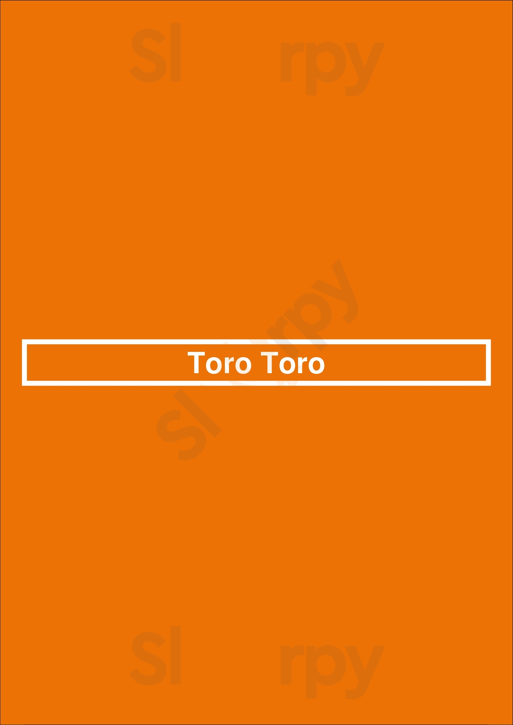 Toro Toro Washington DC Menu - 1