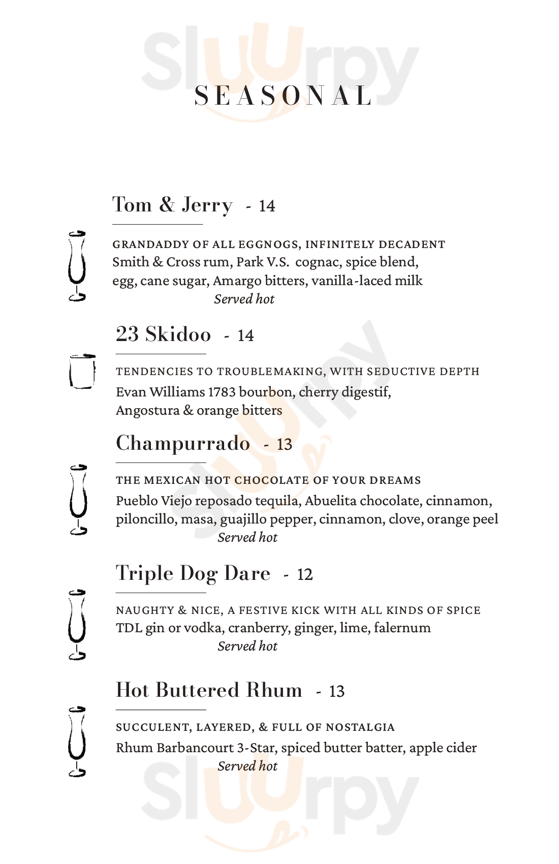 Main Menu - Teardrop Lounge