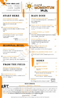 Cafe Momentum menu
