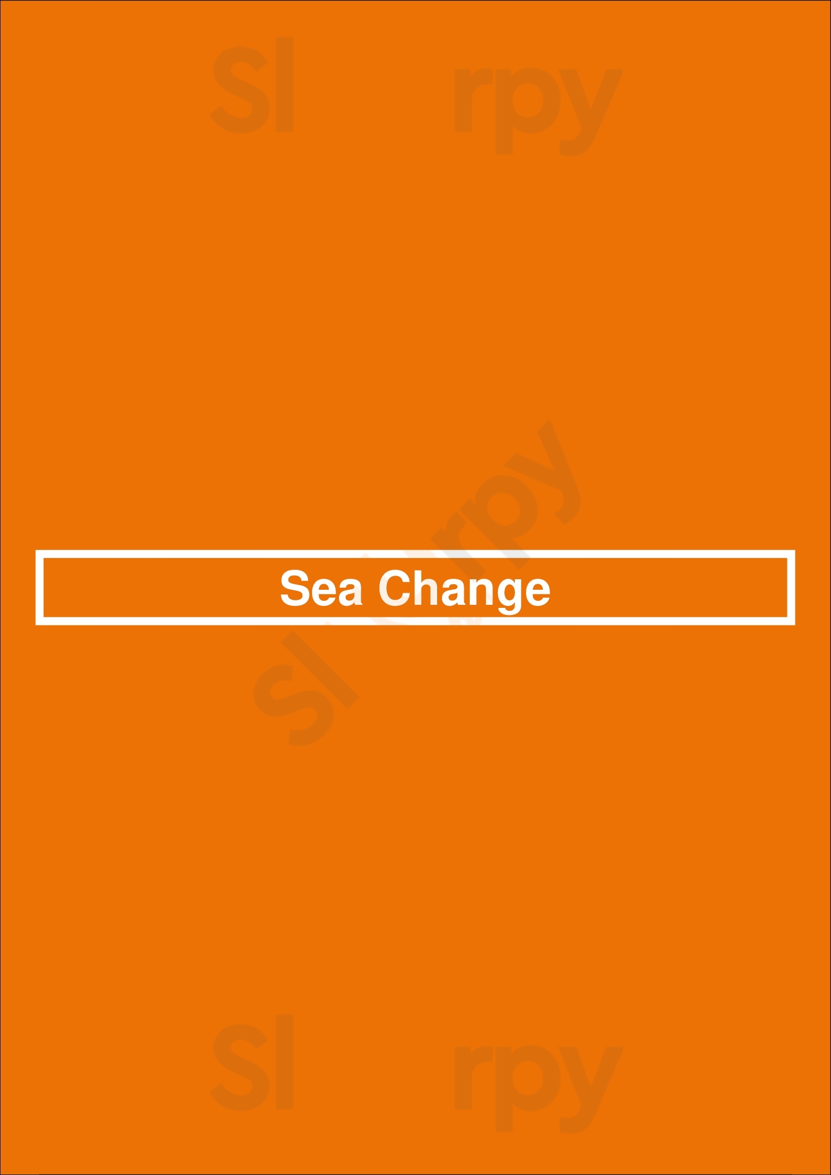 Sea Change Minneapolis Menu - 1