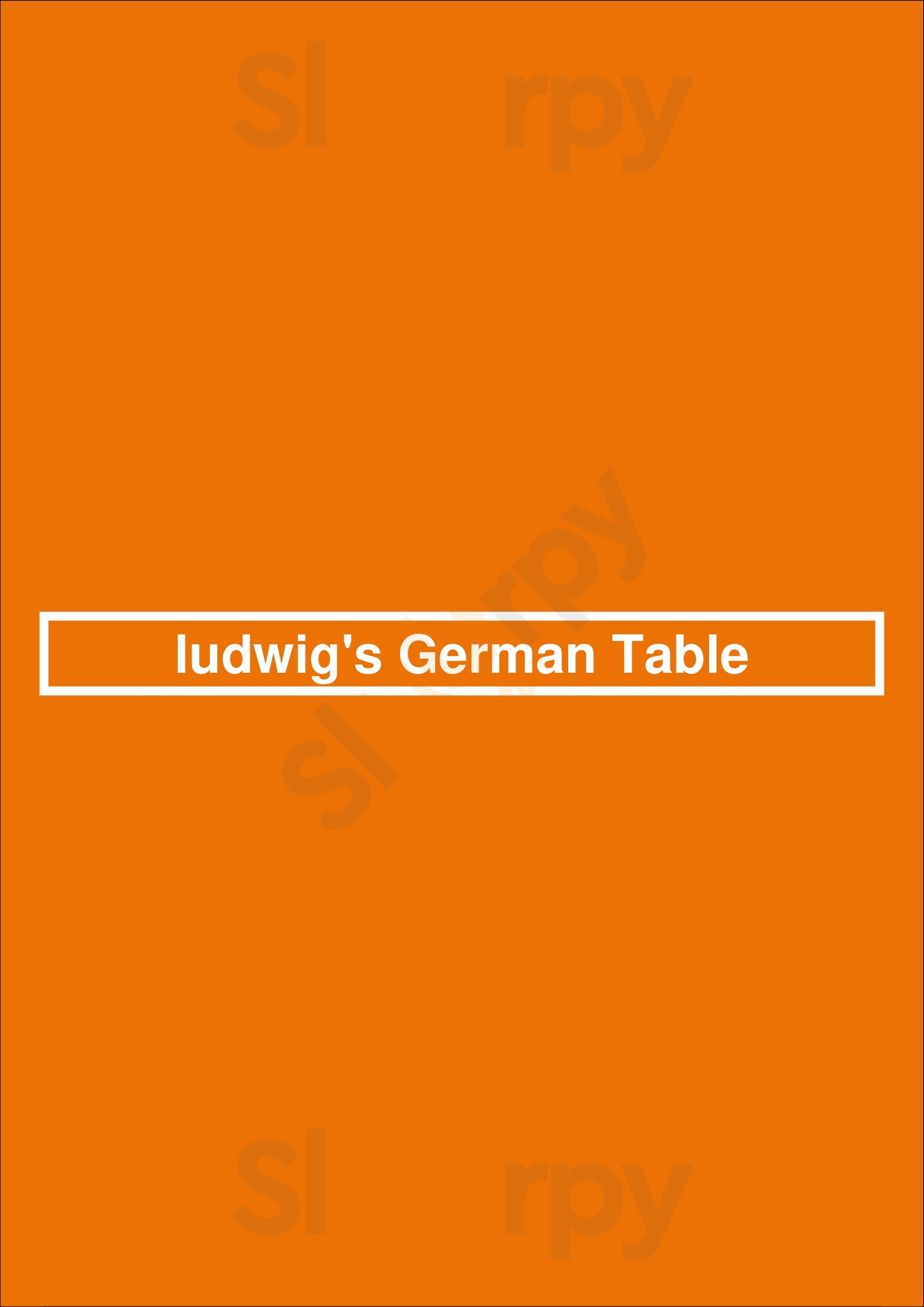 Ludwig's German Table San Jose Menu - 1