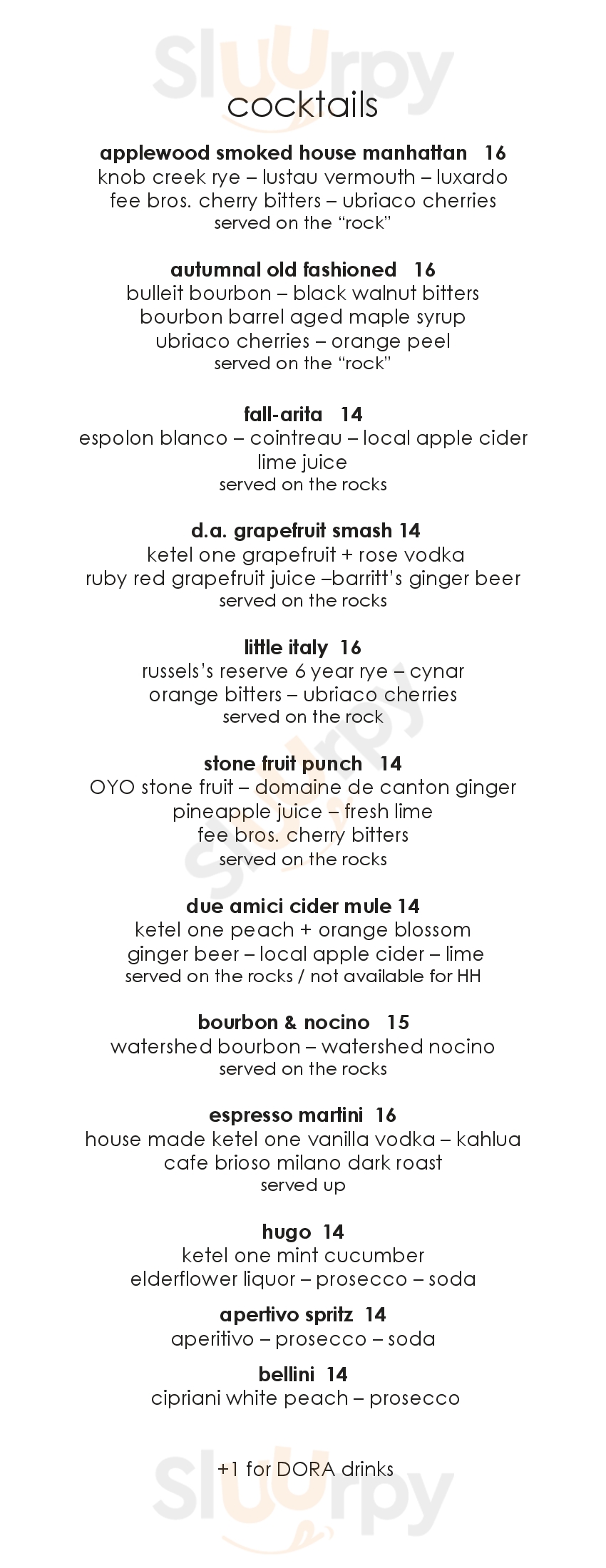 Main Menu - Due Amici