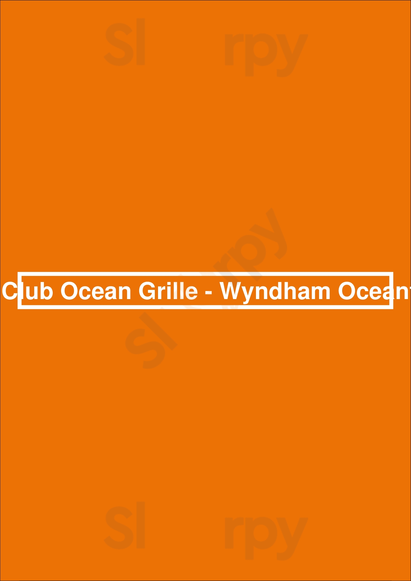 Surf Club Ocean Grille - Wyndham Oceanfront Virginia Beach Menu - 1
