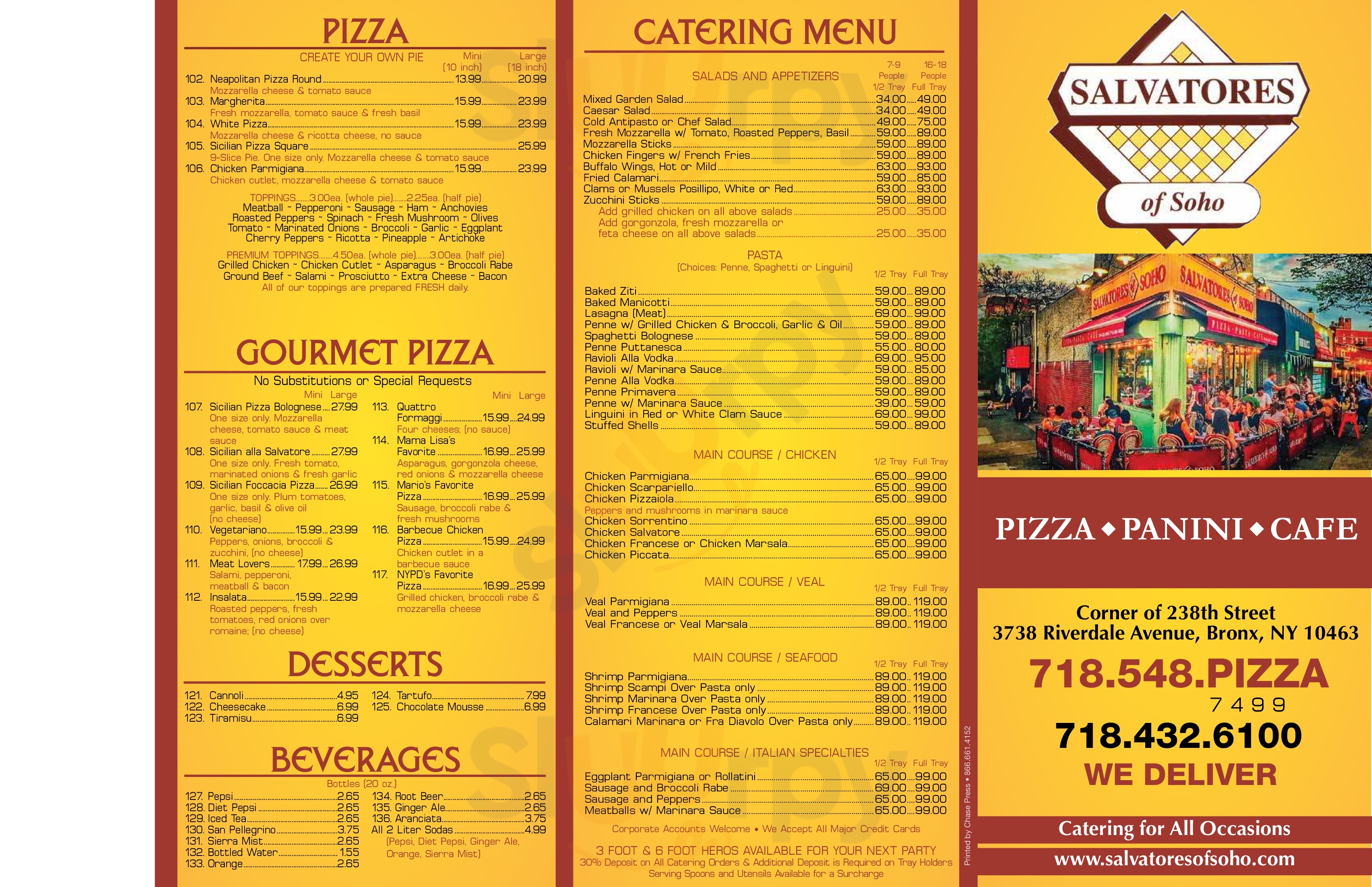 Main Menu - Salvatores Of Soho