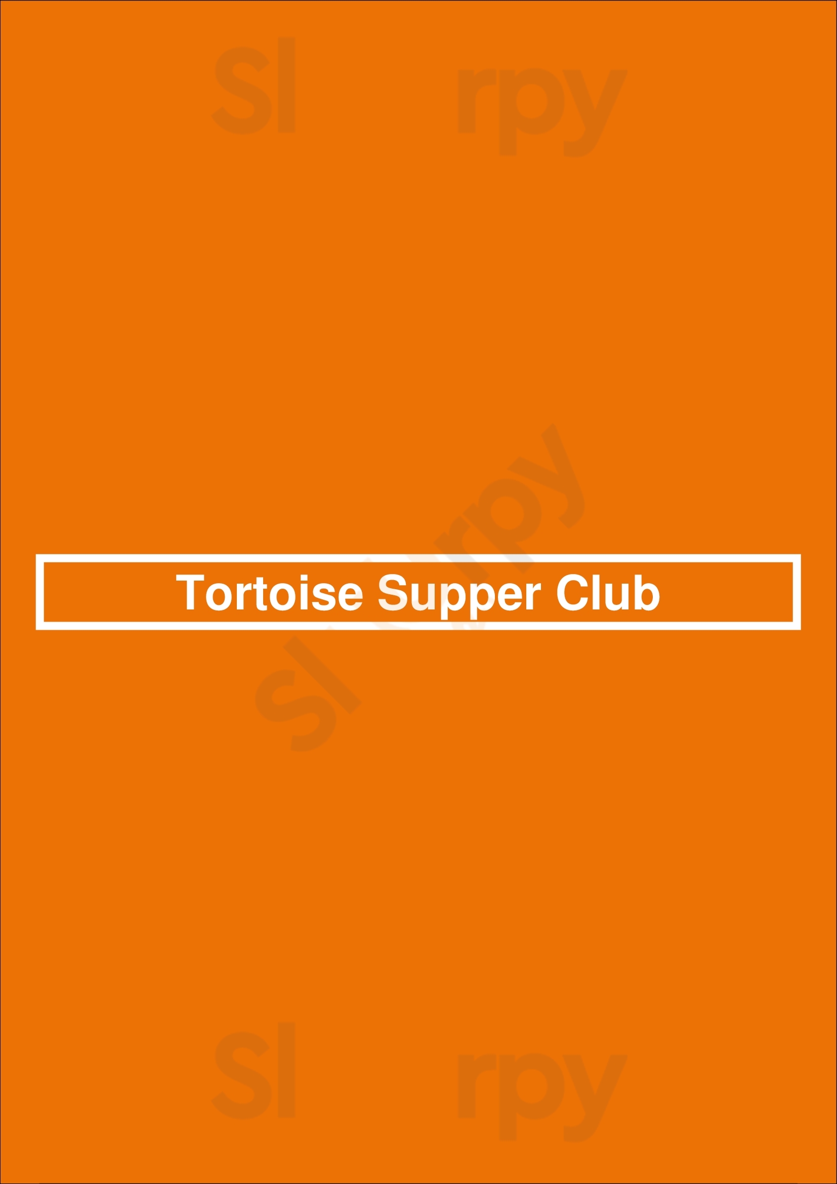 Tortoise Supper Club Chicago Menu - 1