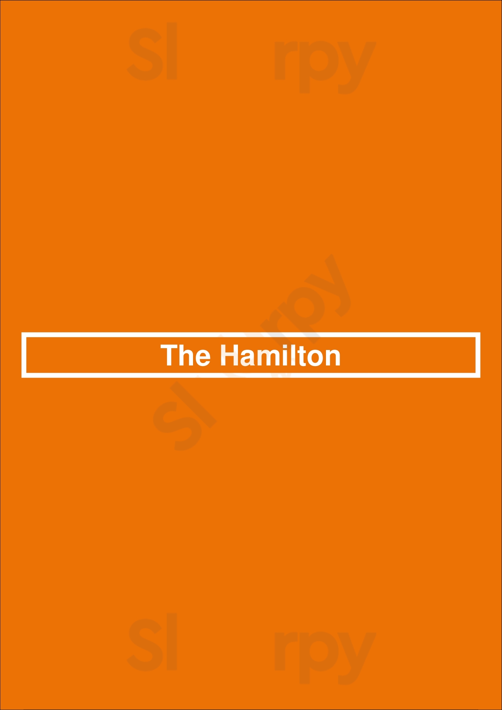 The Hamilton Washington DC Menu - 1