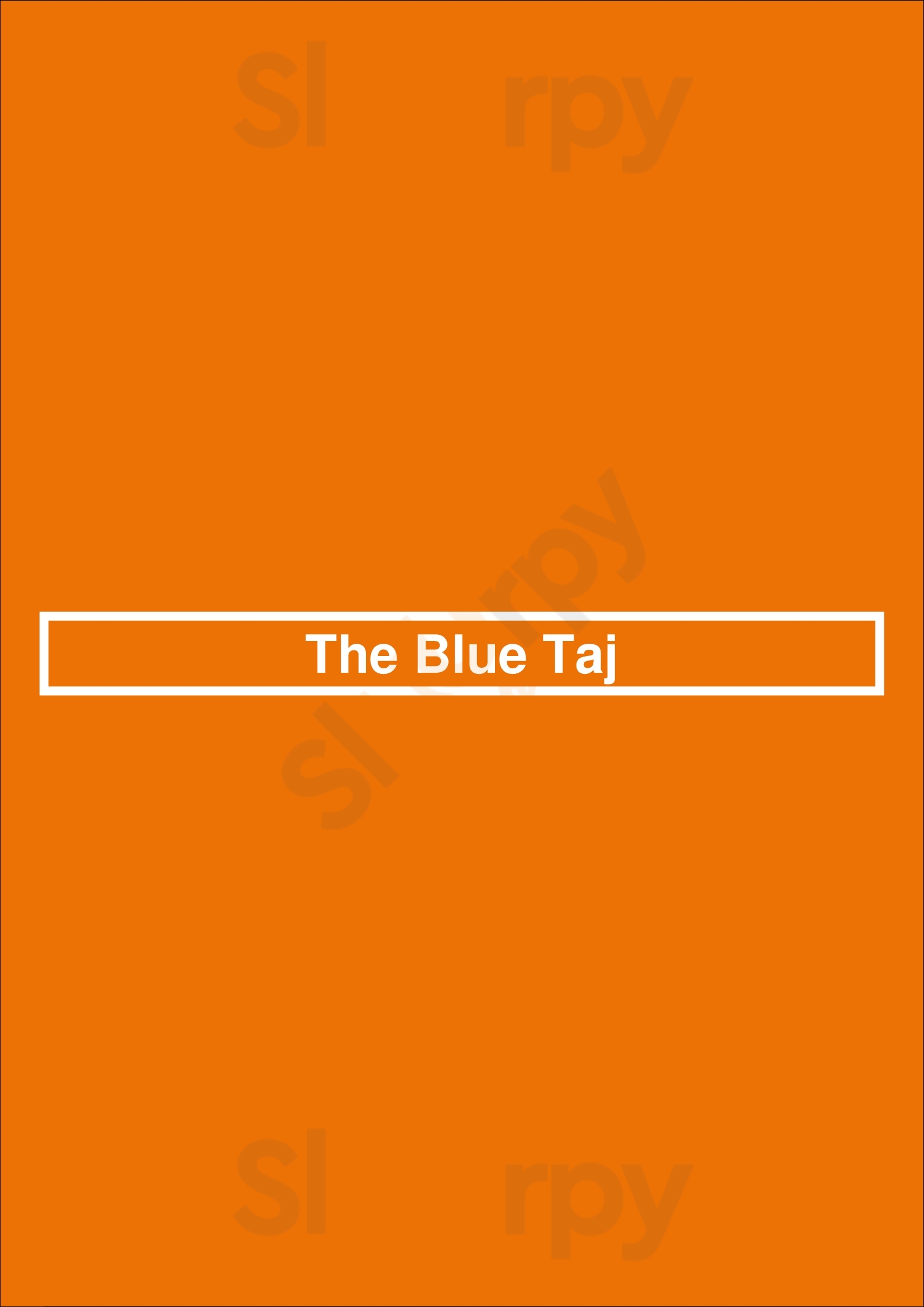 The Blue Taj Charlotte Menu - 1