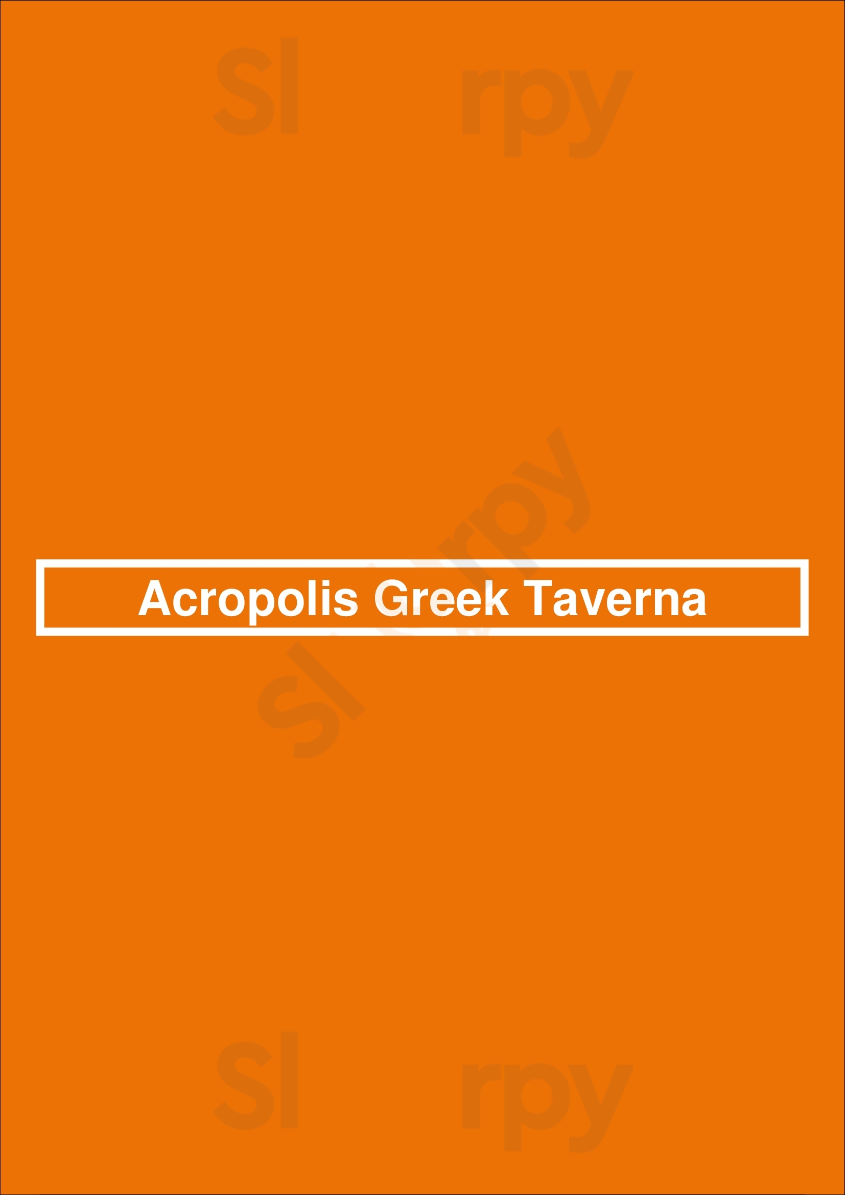 Acropolis Greek Taverna Tampa Menu - 1