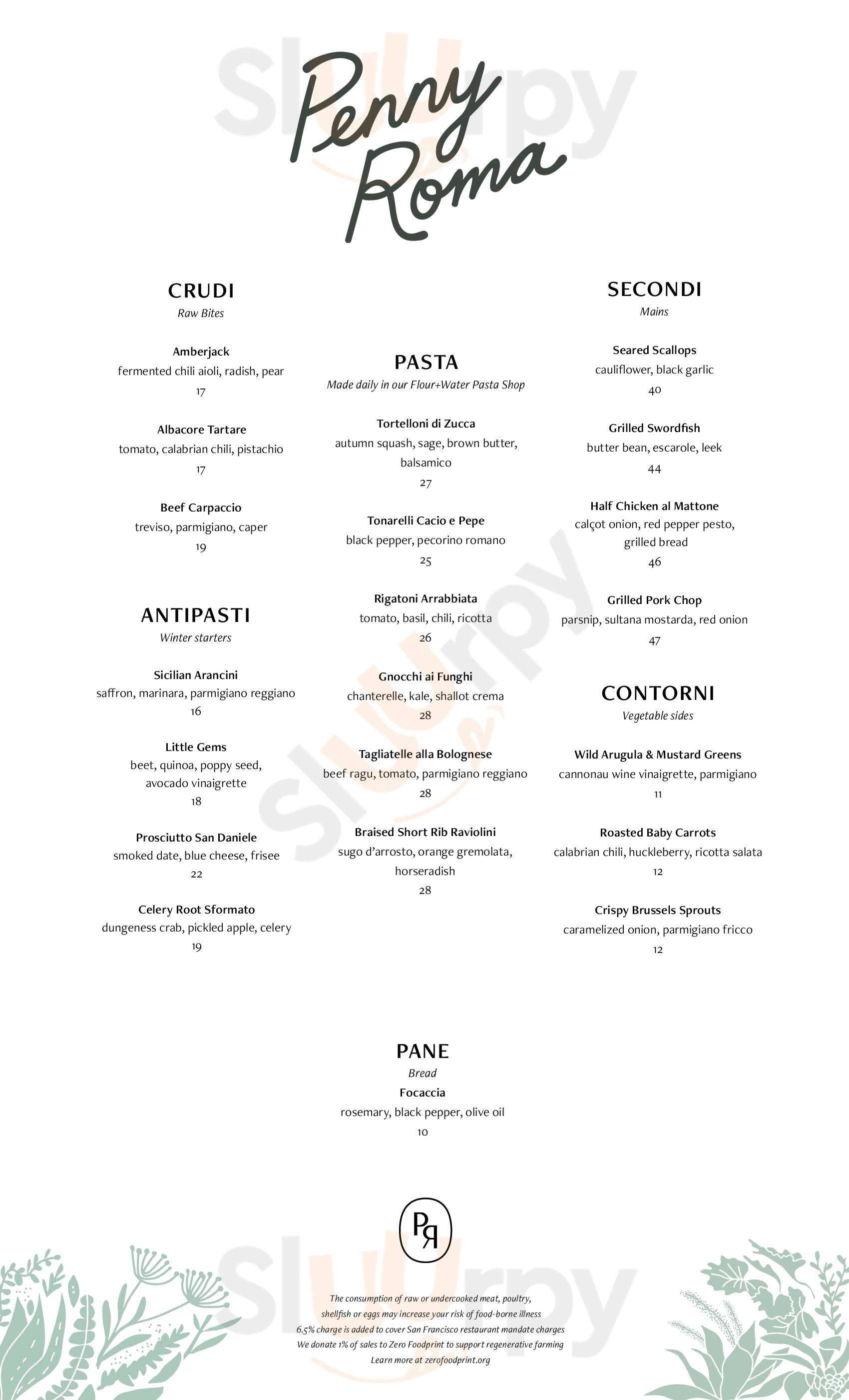 Main Menu - Flour + Water