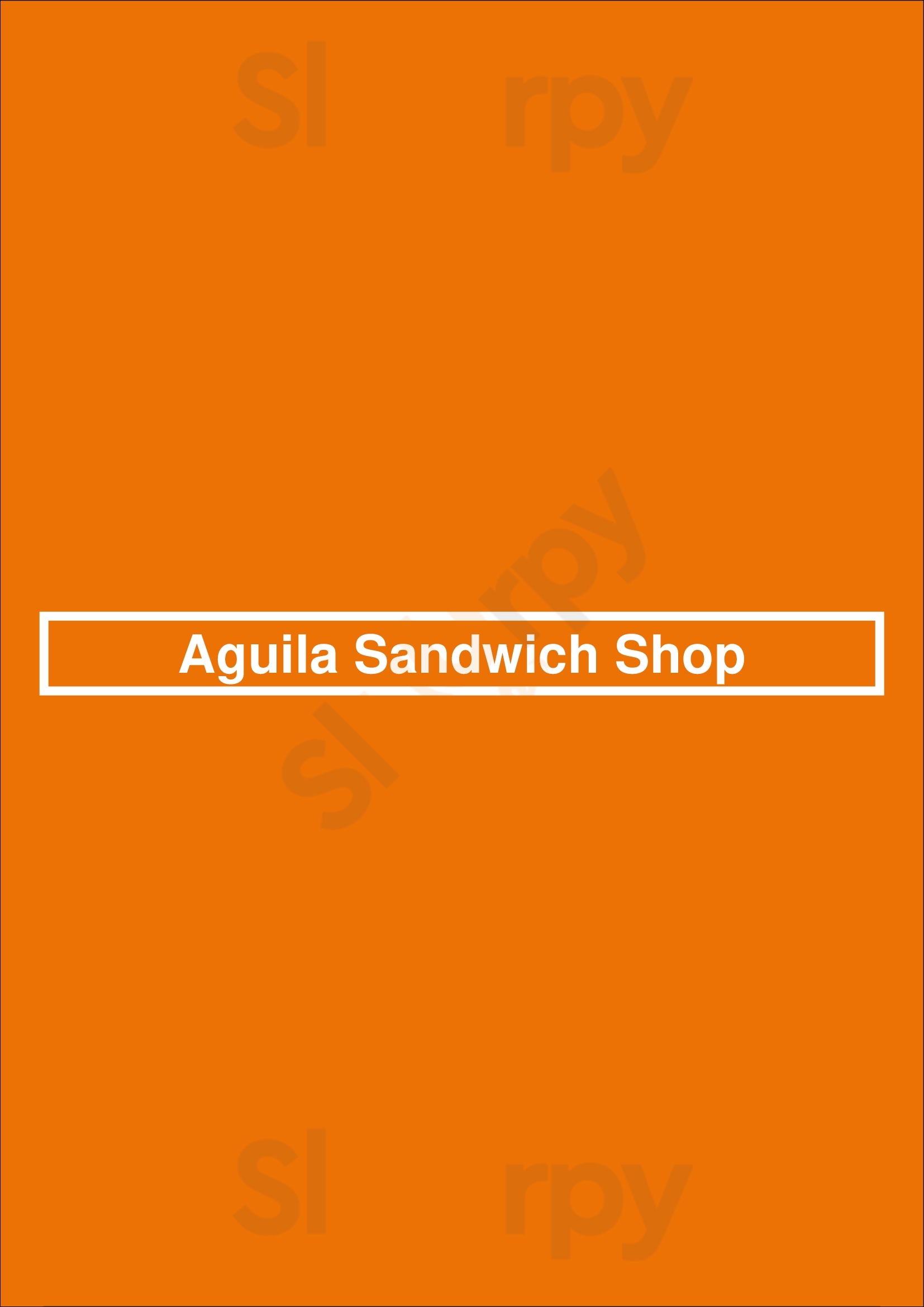 Aguila Sandwich Shop Tampa Menu - 1