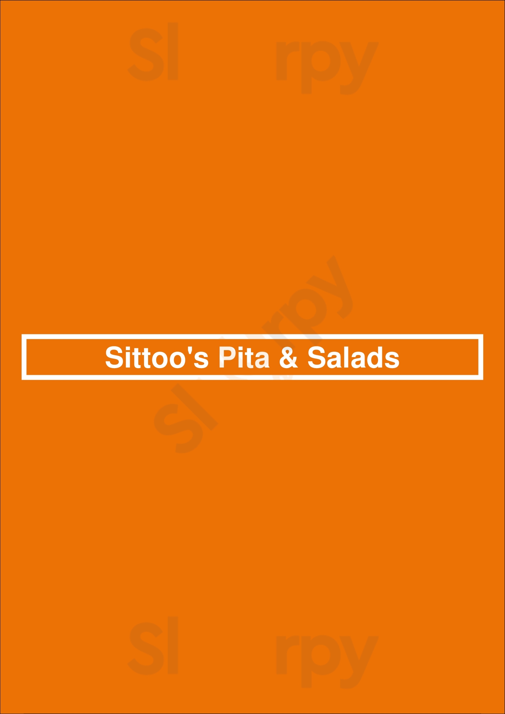 Sittoo's Pita & Salads Cleveland Menu - 1