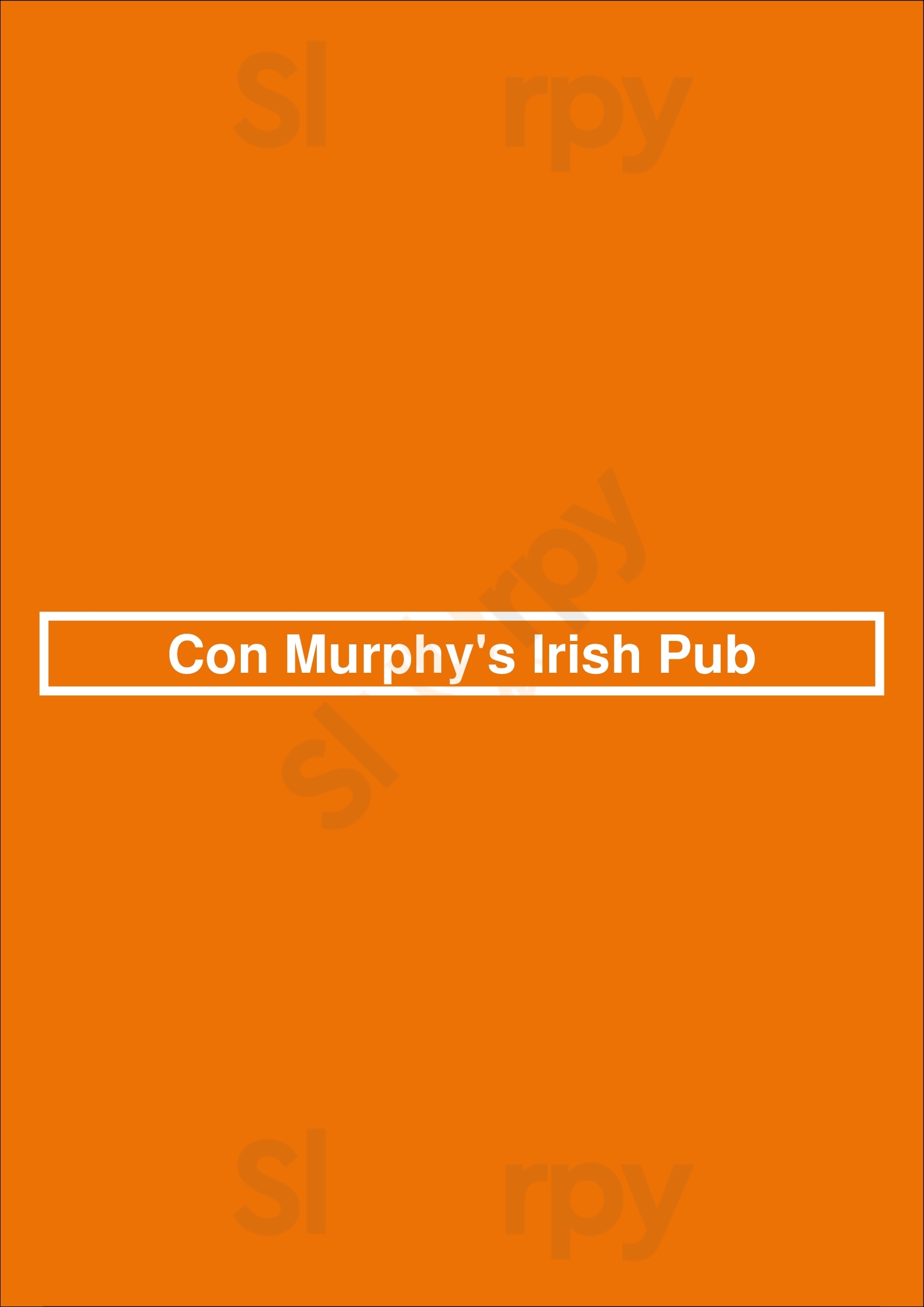 Con Murphy's Irish Pub Philadelphia Menu - 1