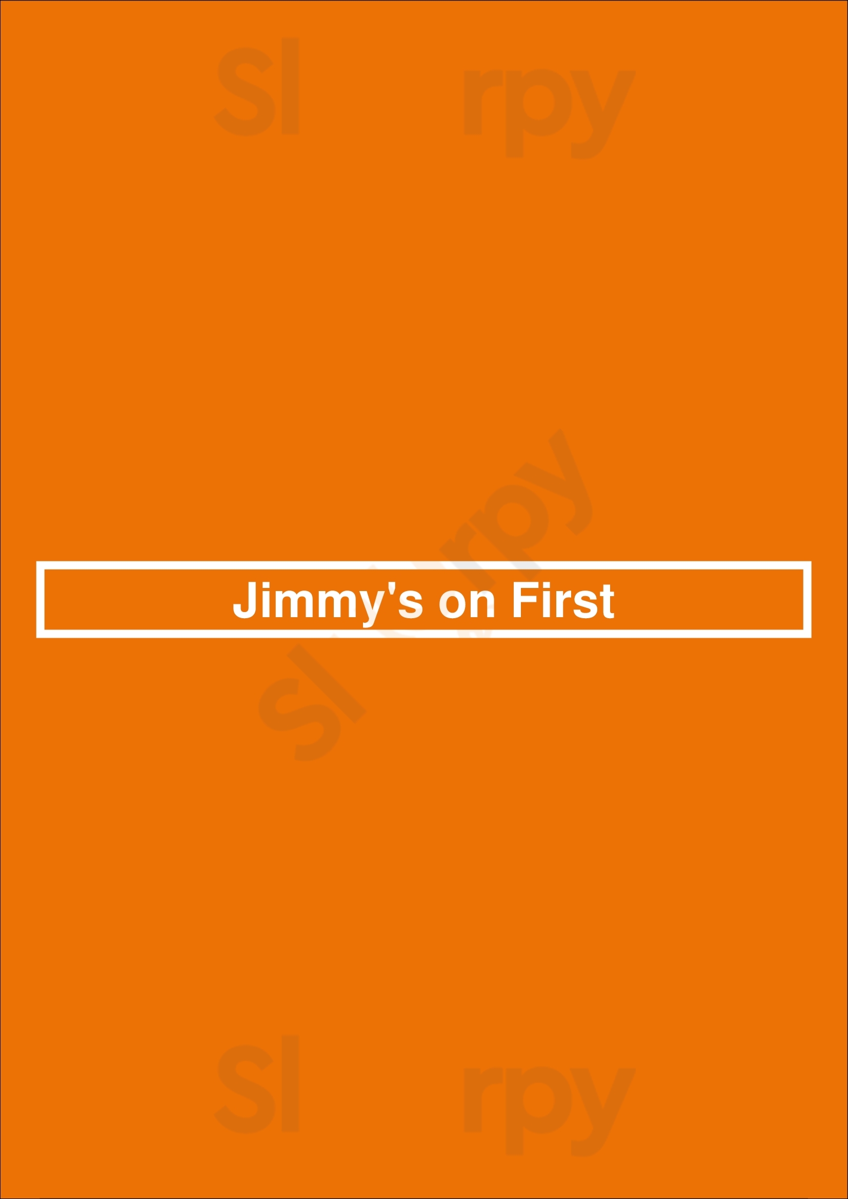 Jimmy's On First Seattle Menu - 1