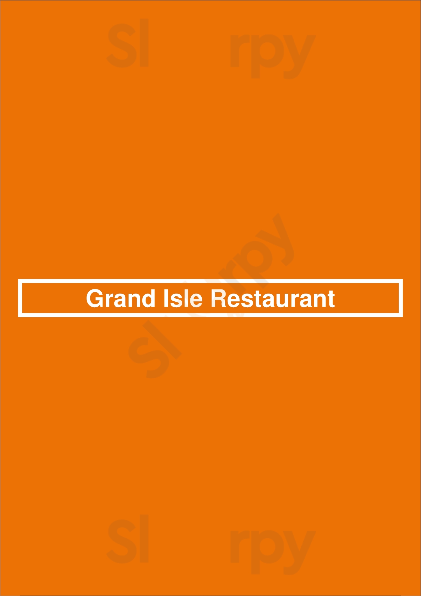Grand Isle Restaurant New Orleans Menu - 1