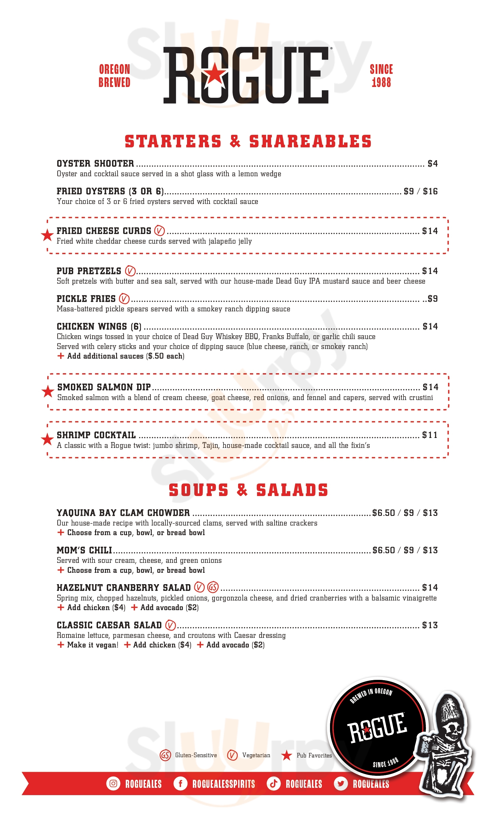 Rogue Pearl Public House Portland Menu - 1