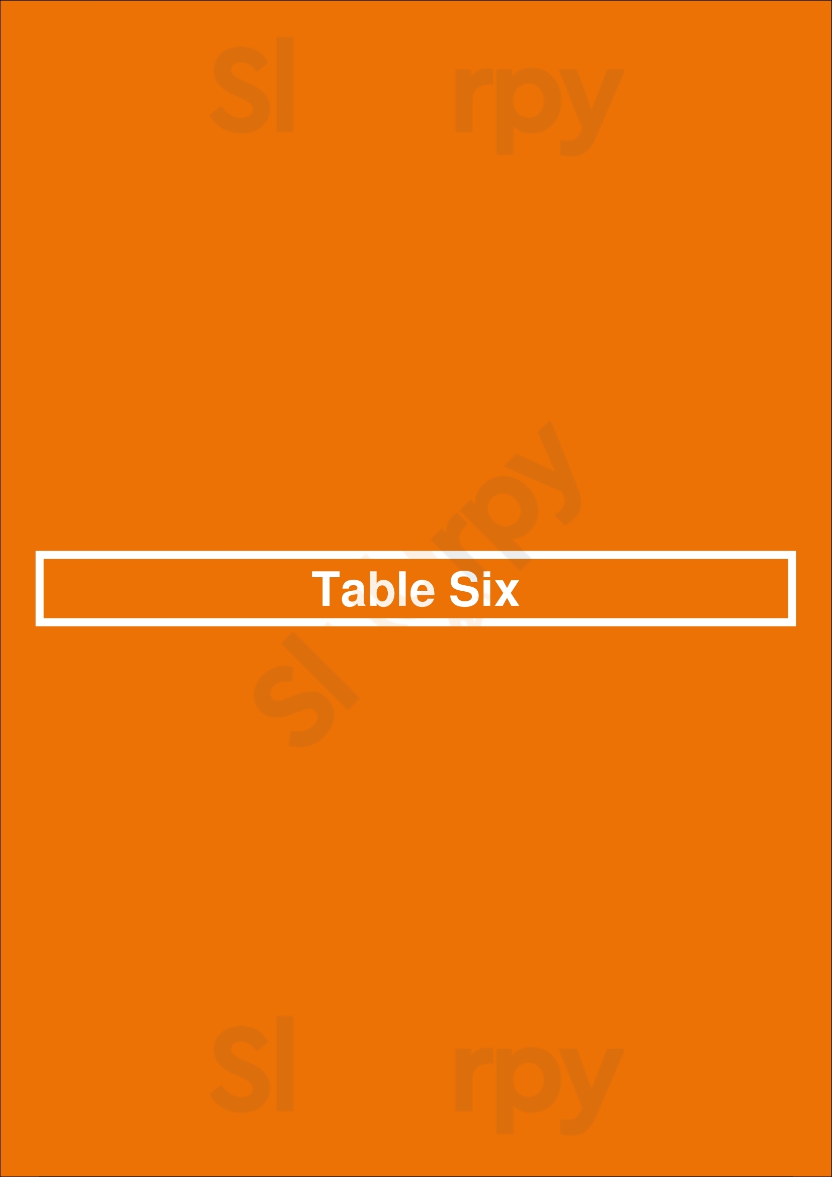 Table Six Denver Menu - 1