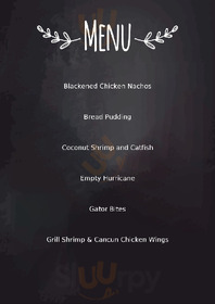 Pat O'brien's menu