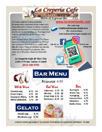 La Creperia Cafe menu