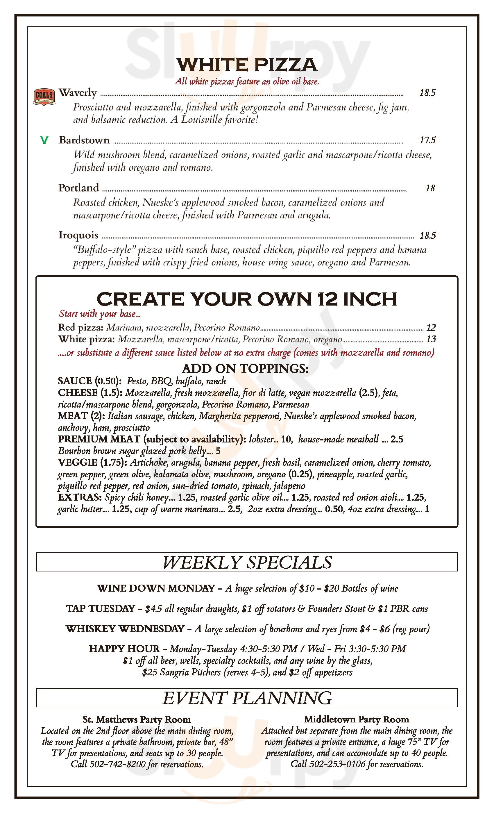 Coals Artisan Louisville Menu - 1