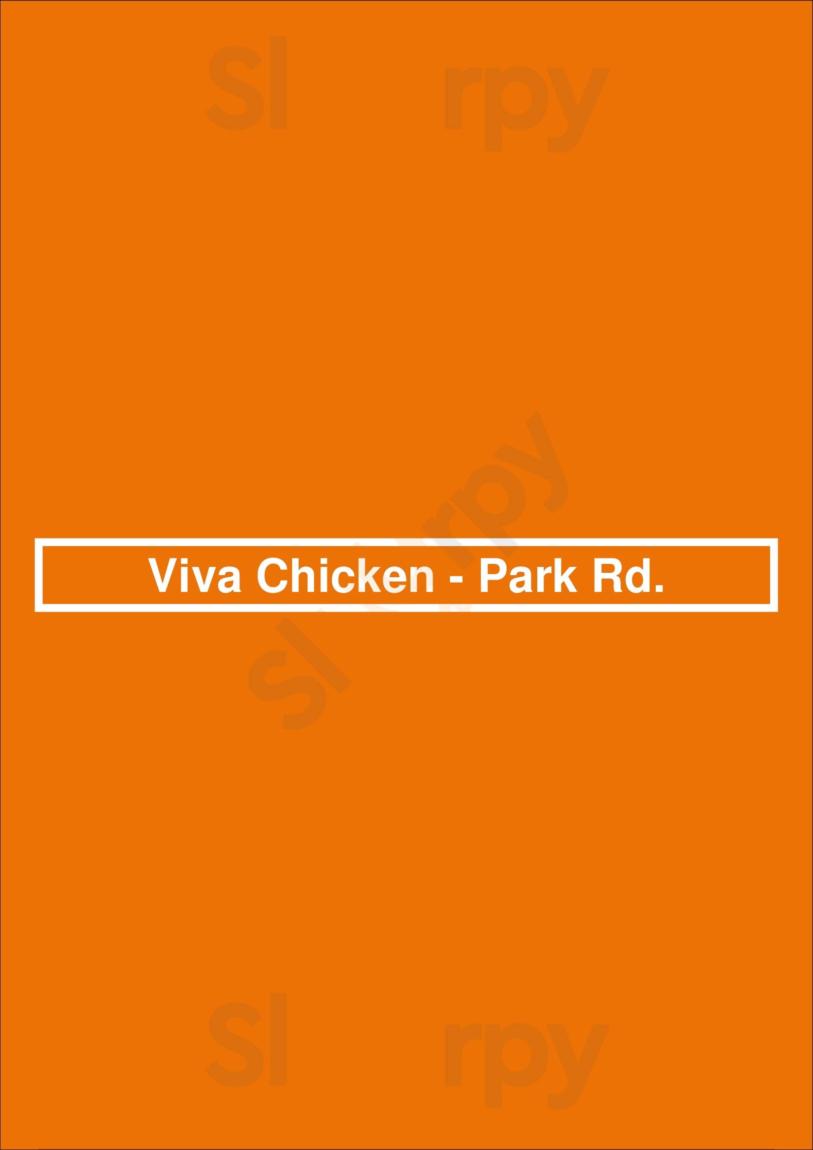 Viva Chicken - Park Rd. Charlotte Menu - 1