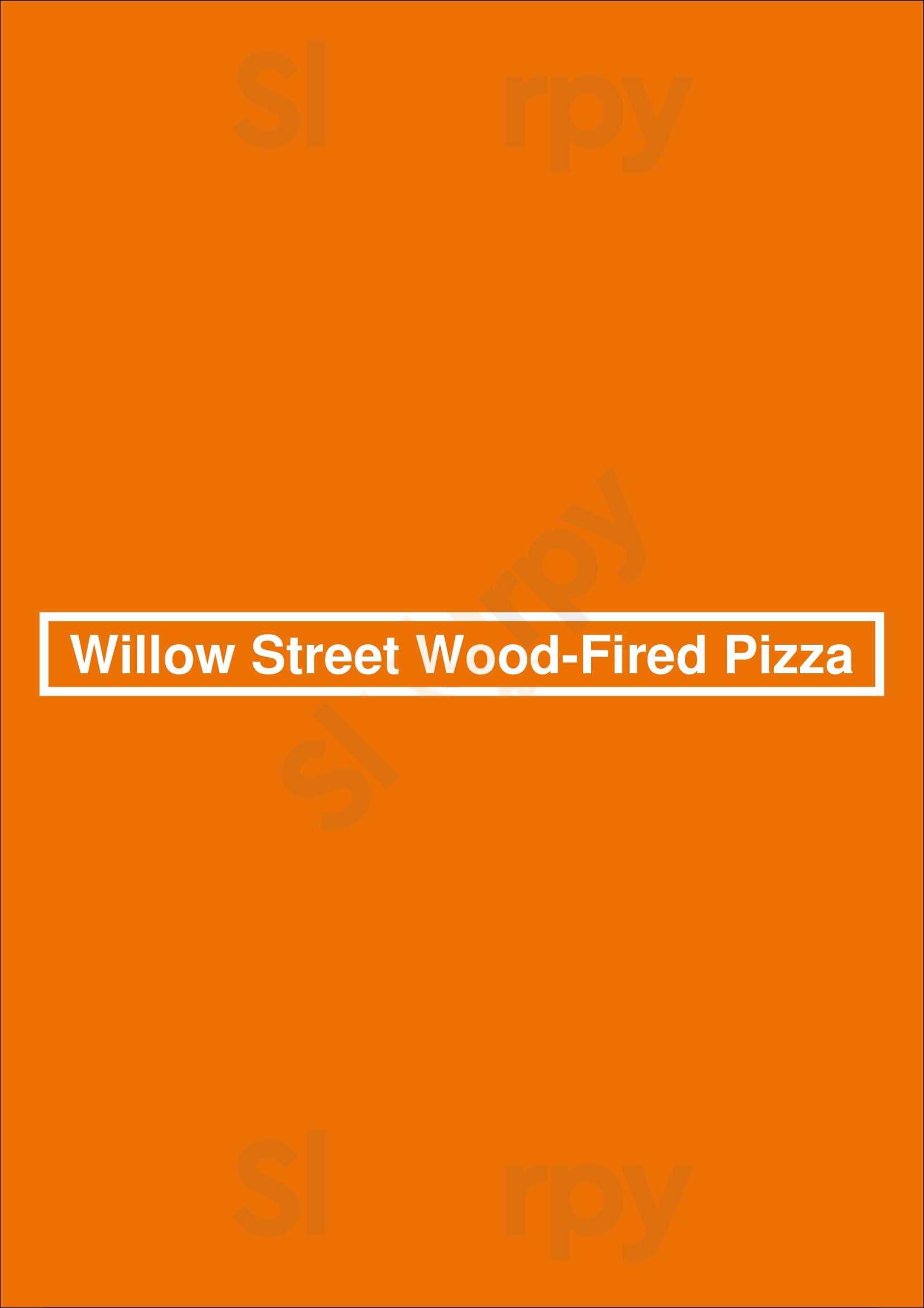 Willow Street Pizza & Taproom San Jose Menu - 1