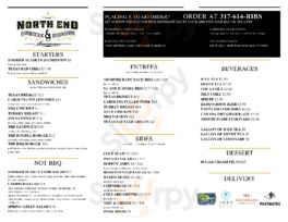 The North End Barbecue And Moonshine menu
