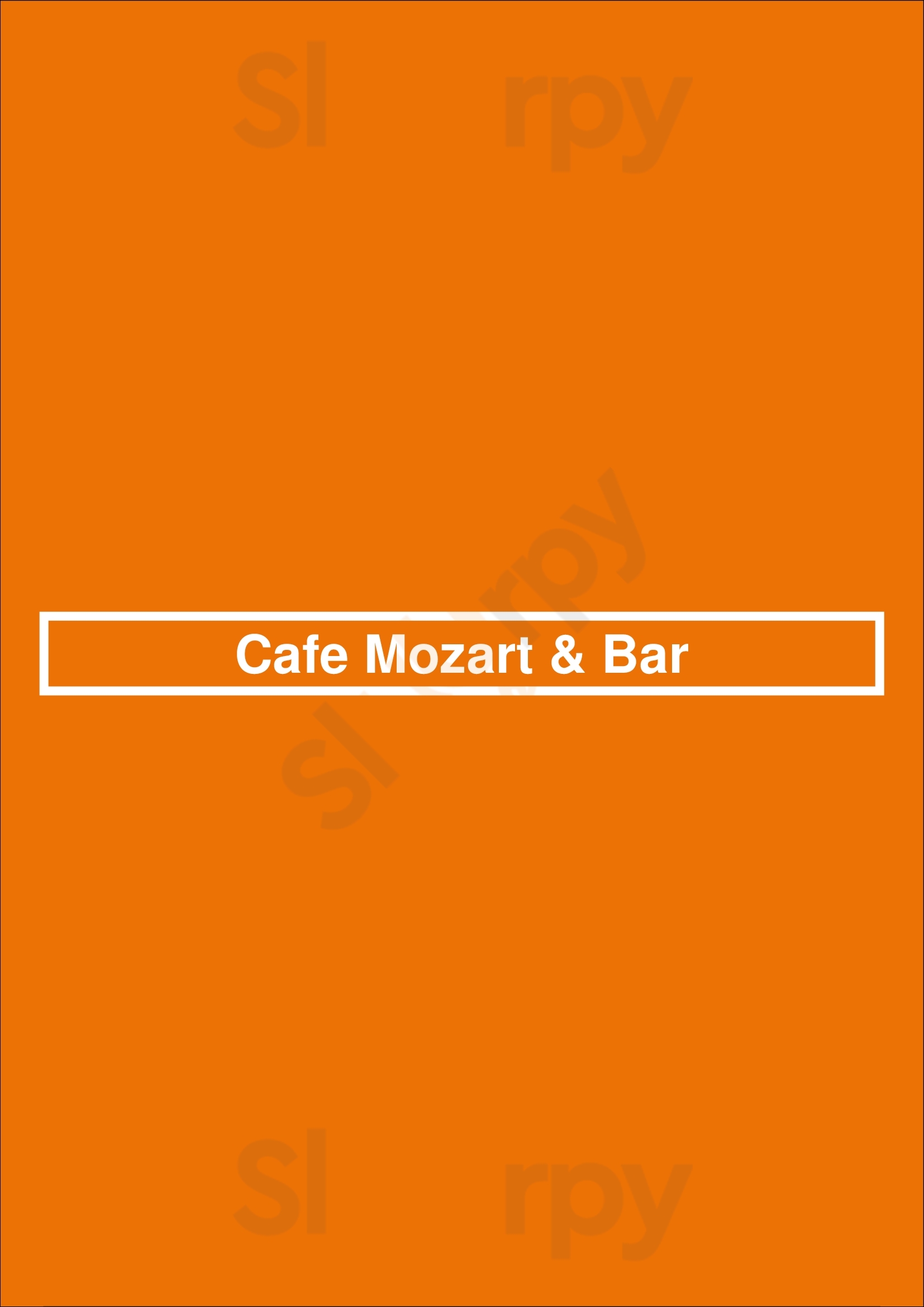 Cafe Mozart & Bar Washington DC Menu - 1