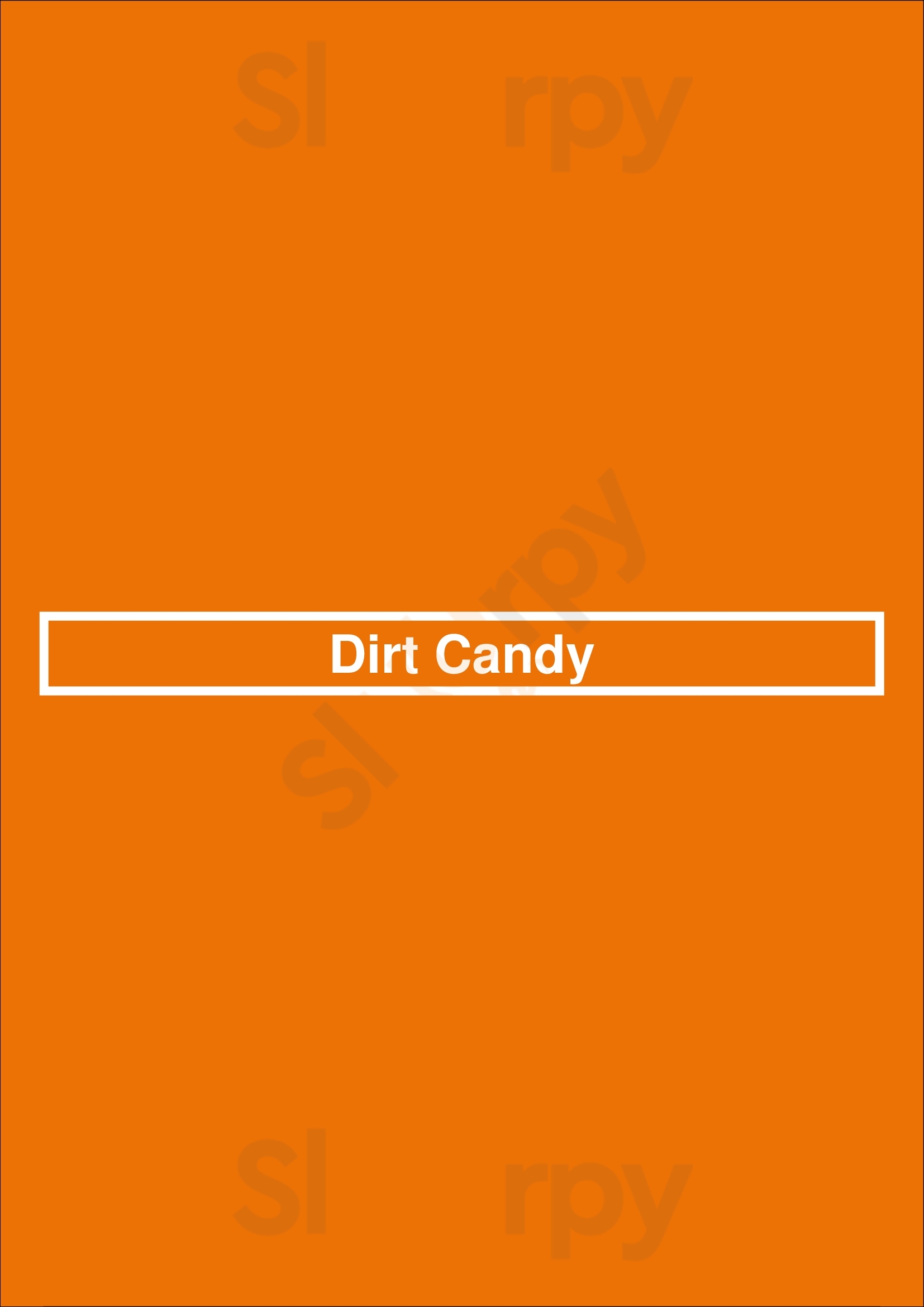 Dirt Candy New York City Menu - 1