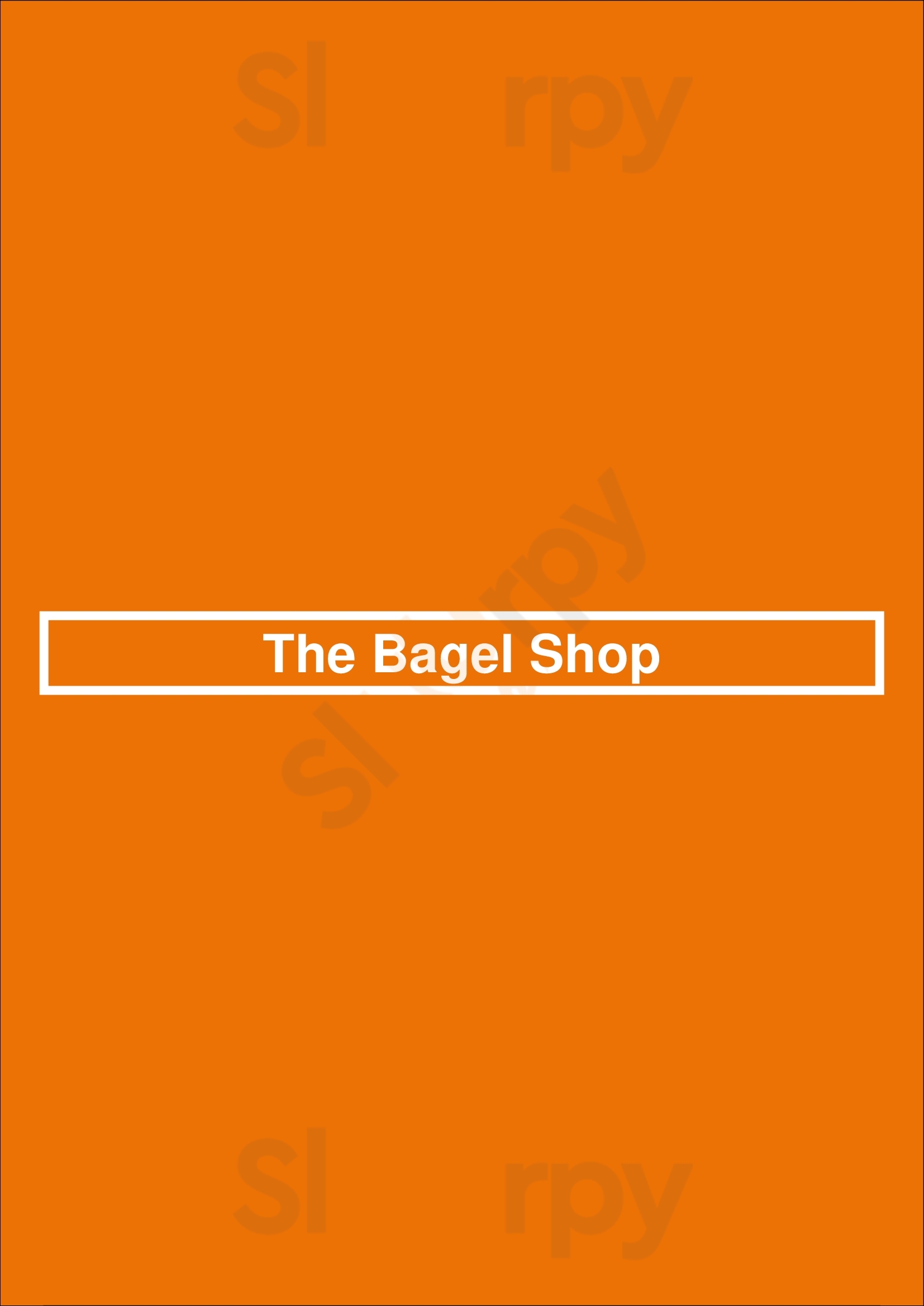 Main Menu - The Bagel Shop