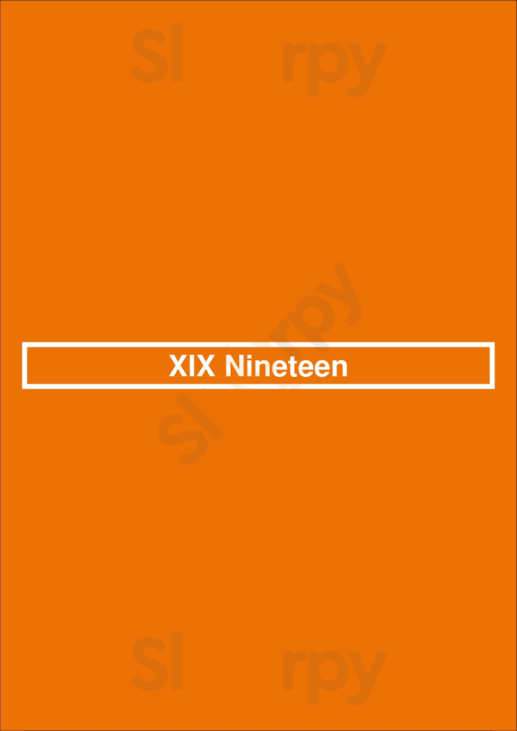 Xix Nineteen Philadelphia Menu - 1