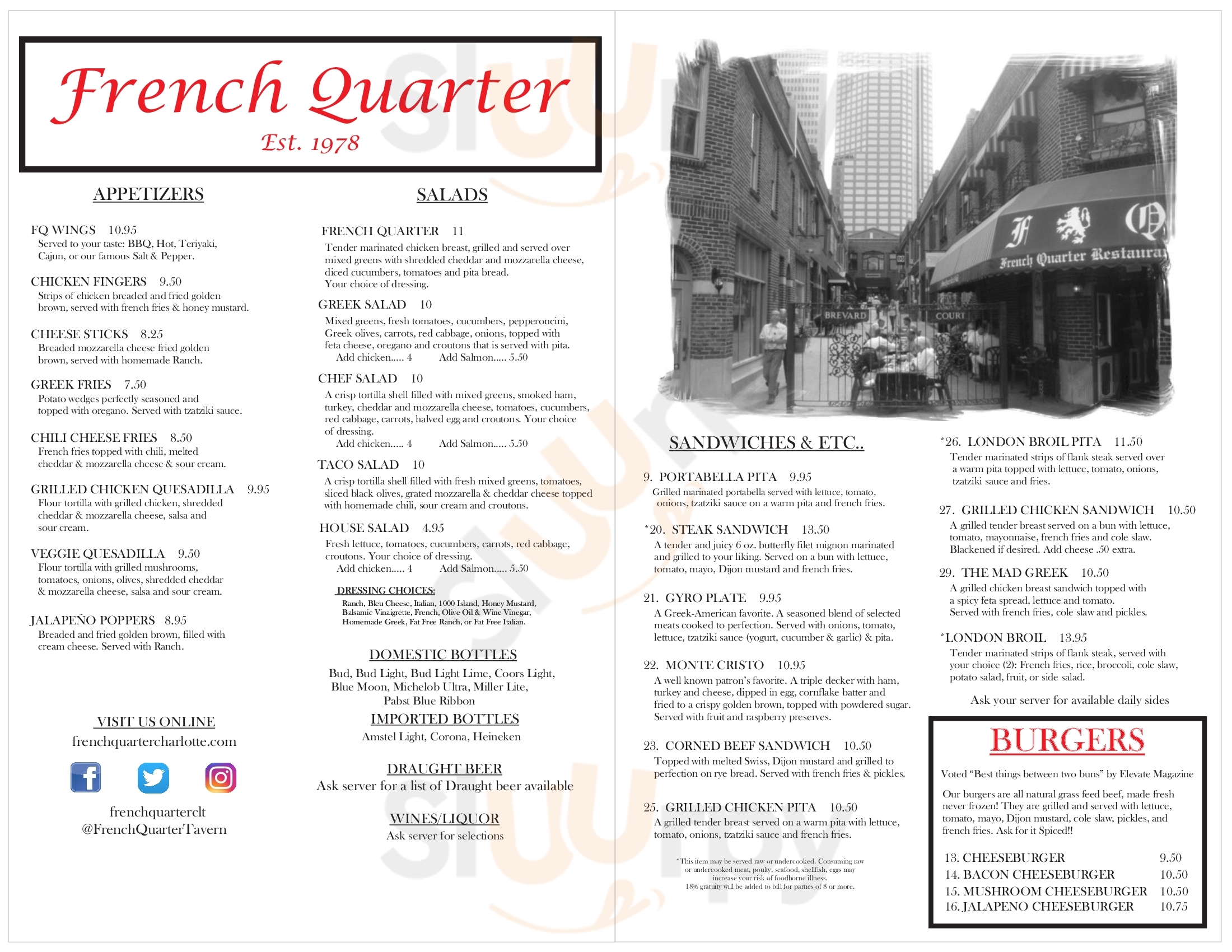 French Quarter Restaurant Charlotte Menu - 1